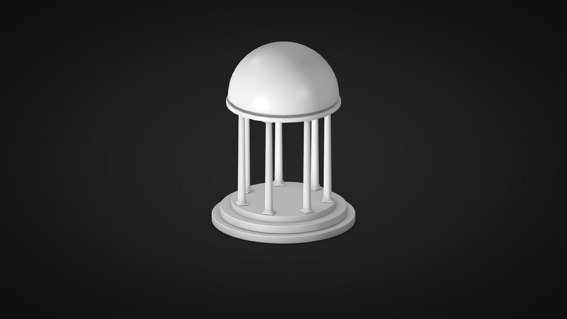 A Rotunda - Dome Low-poly 3D model_1