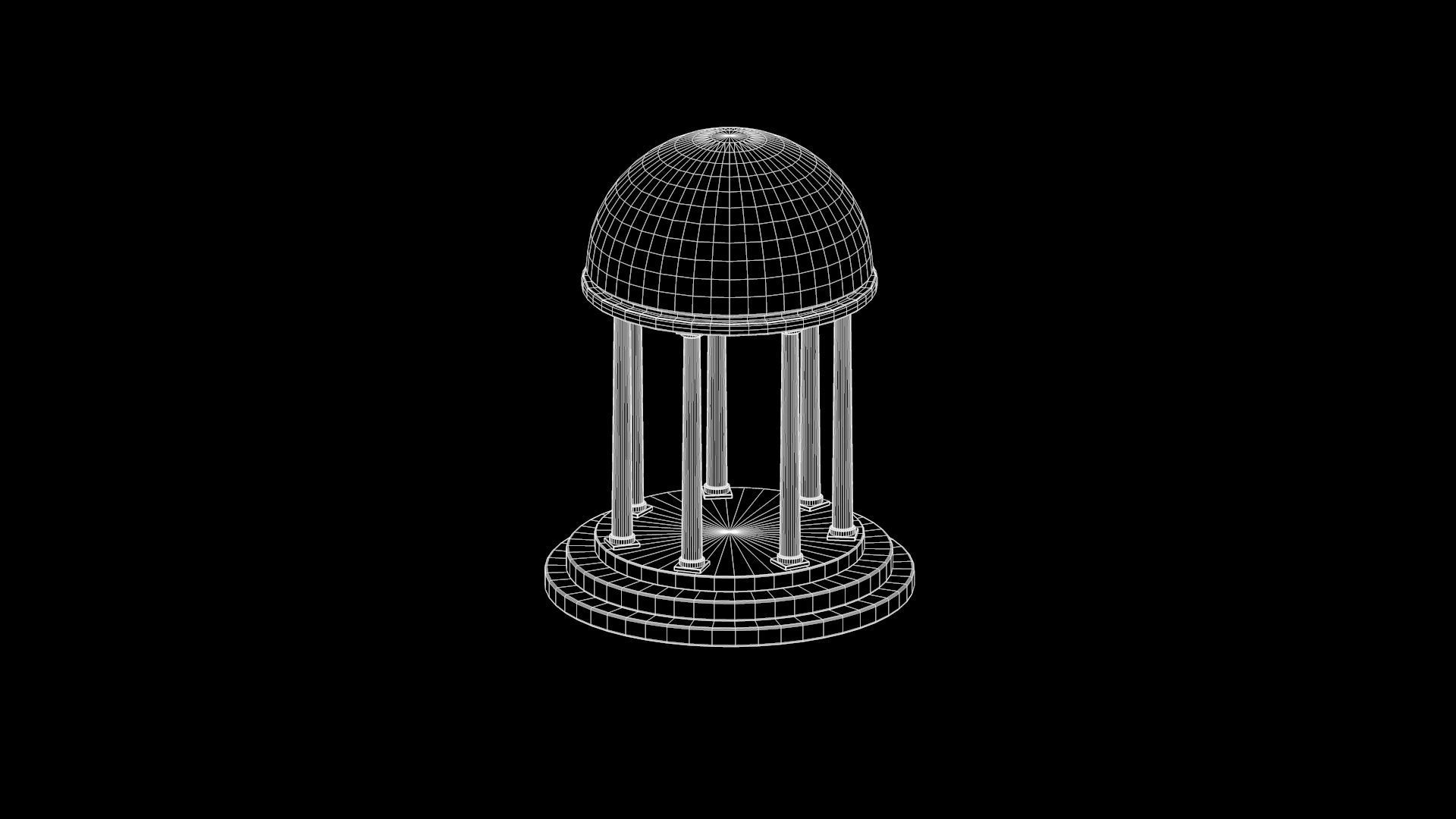 A Rotunda - Dome Low-poly 3D model_8