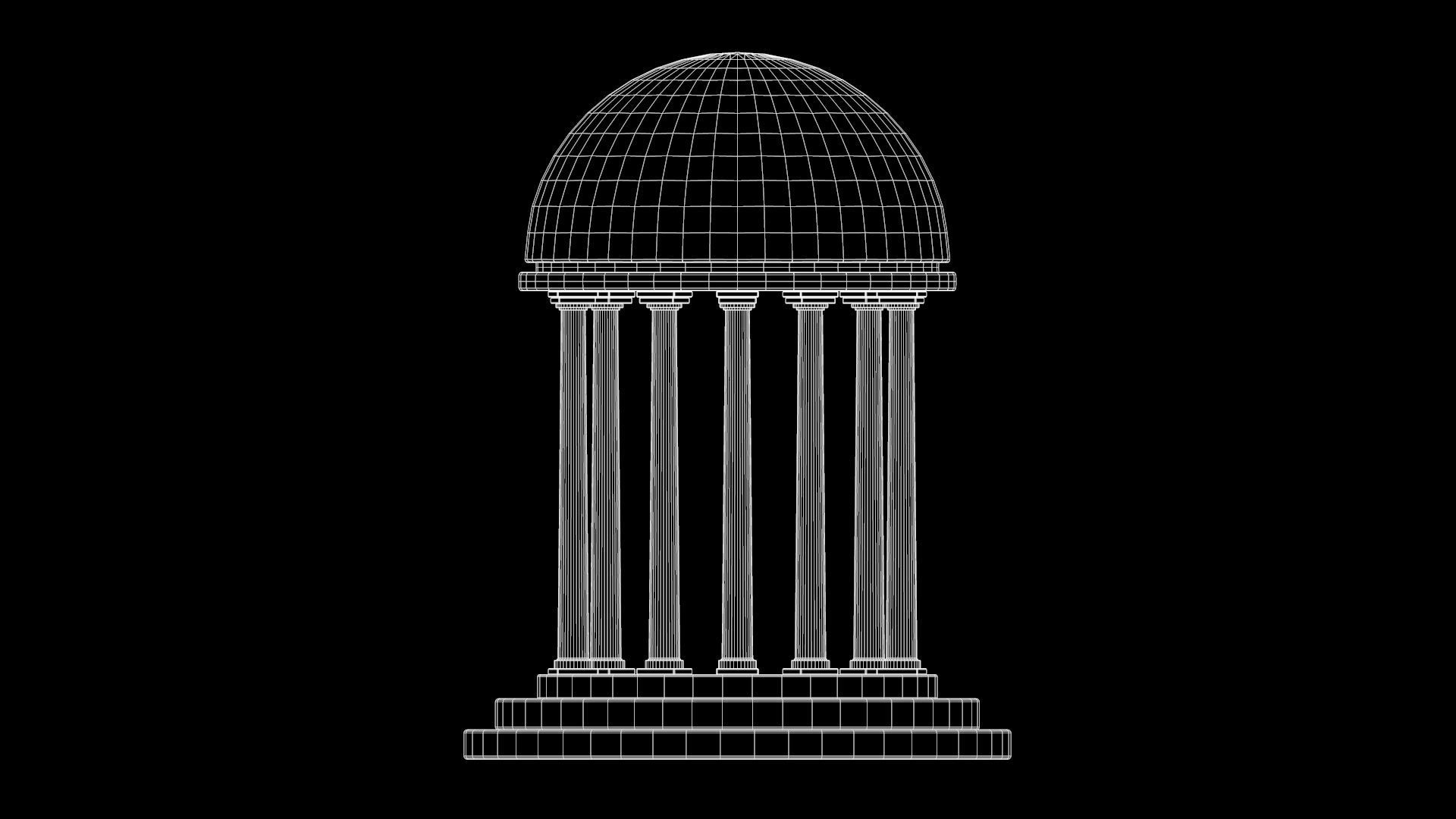 A Rotunda - Dome Low-poly 3D model_9