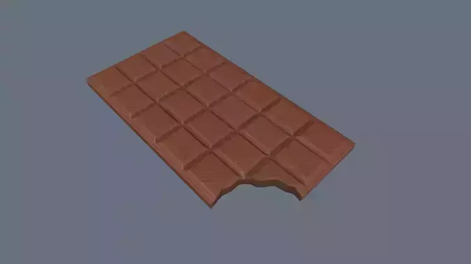 Bitten Chocolate Bar Low-poly 3D model
