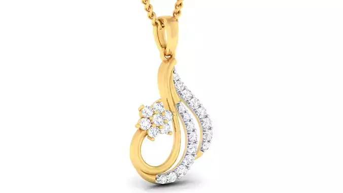 Women pendant earrings set 3dm mgx render detail