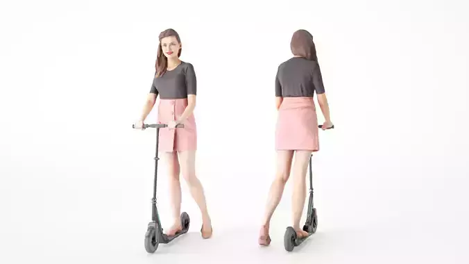 Pretty lady on a scooter 74 