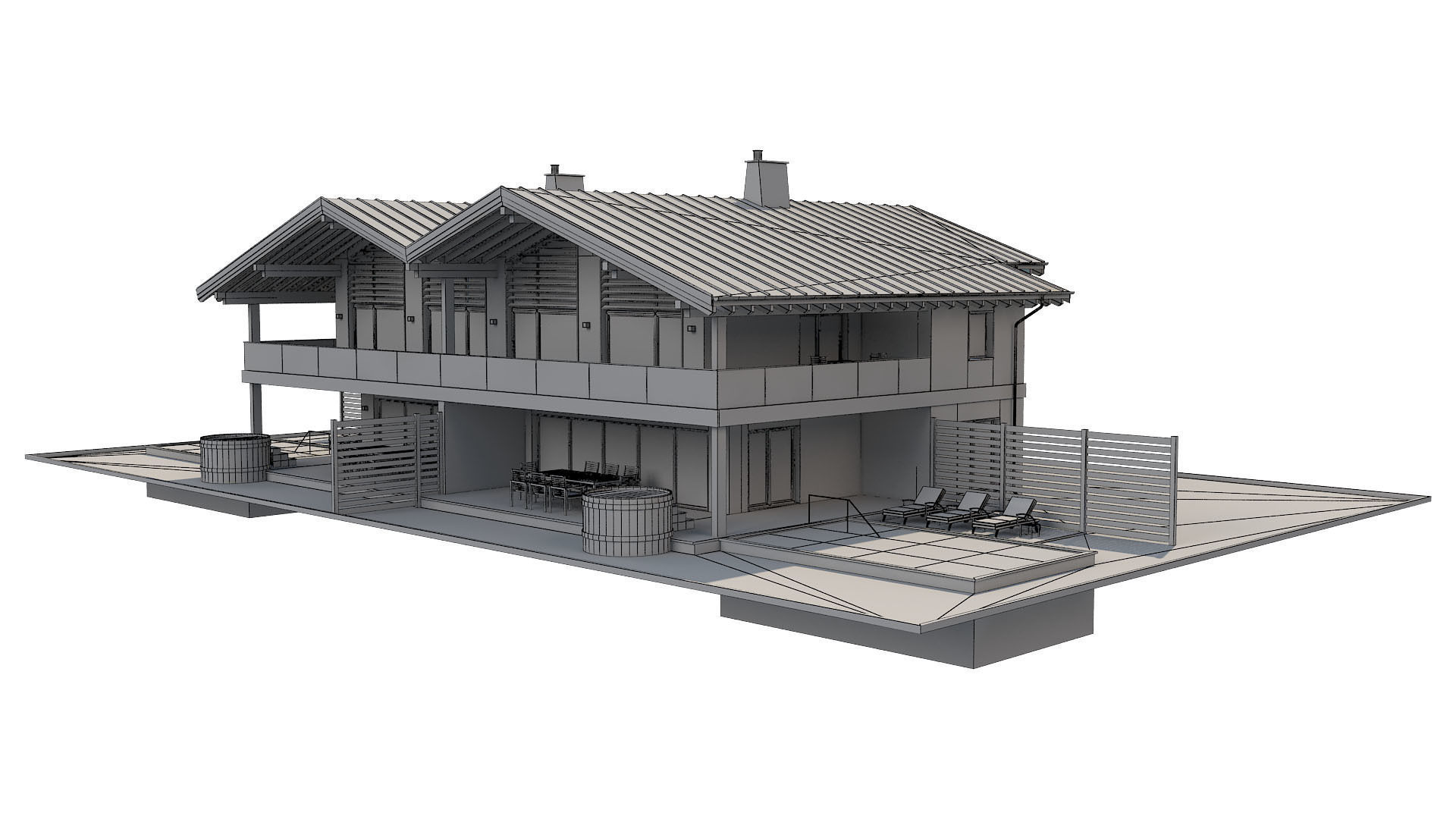 Chalet House 5 3D model_6
