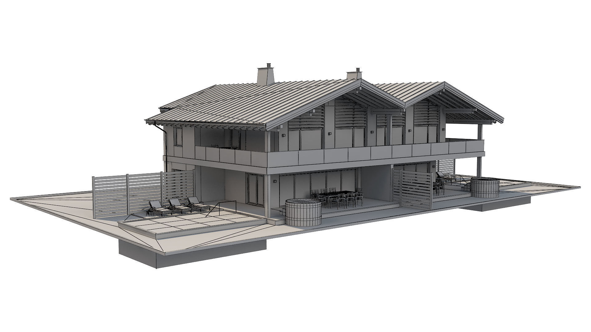 Chalet House 5 3D model_5