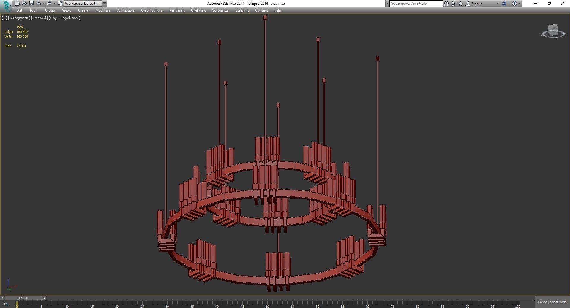 Chandeliers 3d models Collection 10 models Low-poly 3D model_13