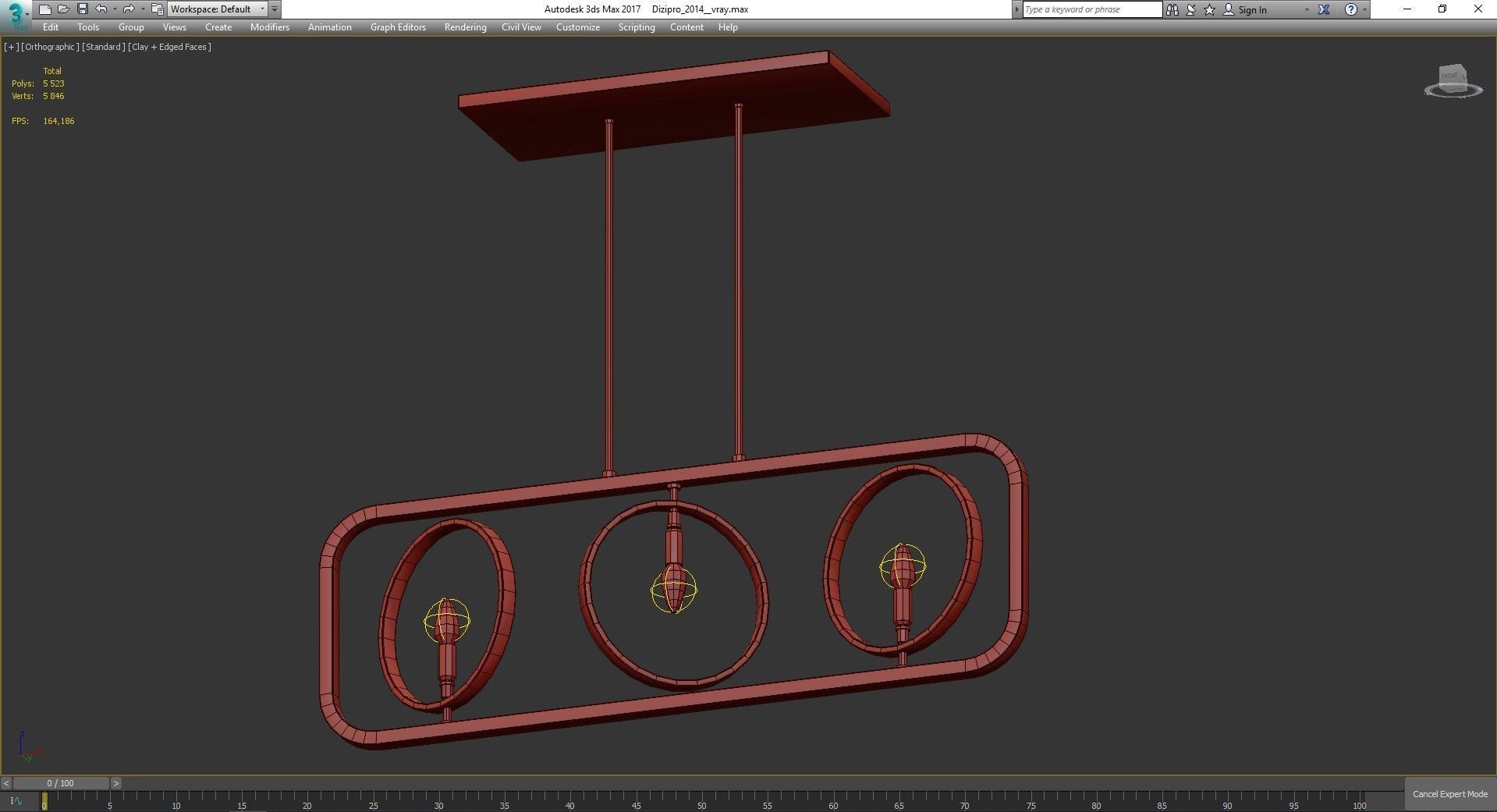 Chandeliers 3d models Collection 10 models Low-poly 3D model_35