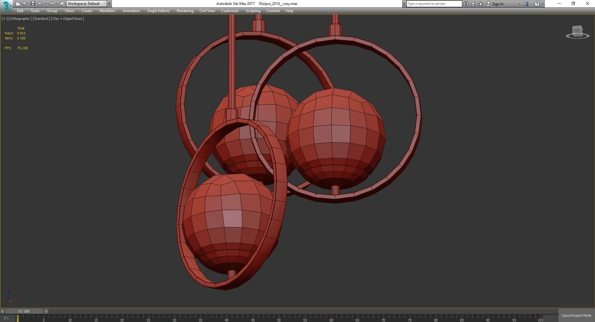 Chandeliers 3d models Collection 10 models Low-poly 3D model_21