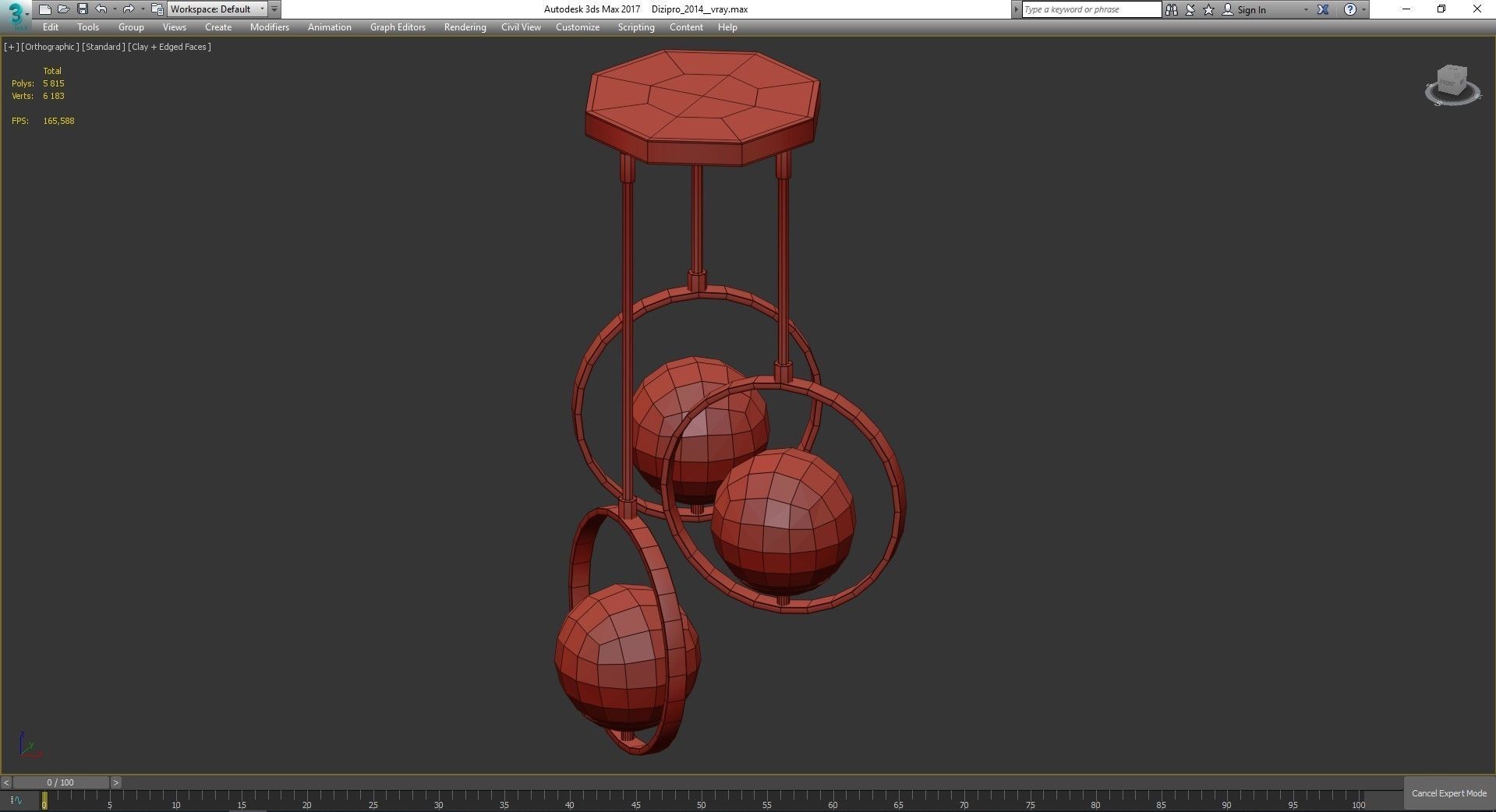 Chandeliers 3d models Collection 10 models Low-poly 3D model_25