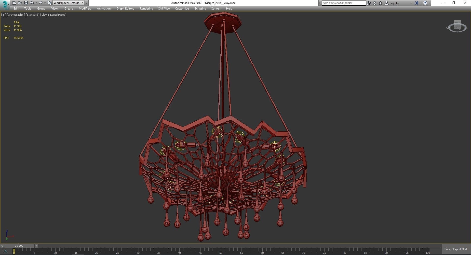 Chandeliers 3d models Collection 10 models Low-poly 3D model_2