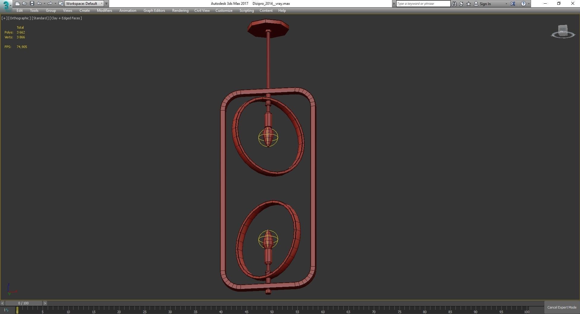 Chandeliers 3d models Collection 10 models Low-poly 3D model_28