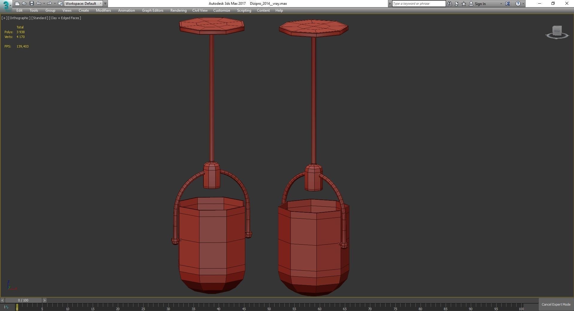 Chandeliers 3d models Collection 10 models Low-poly 3D model_6