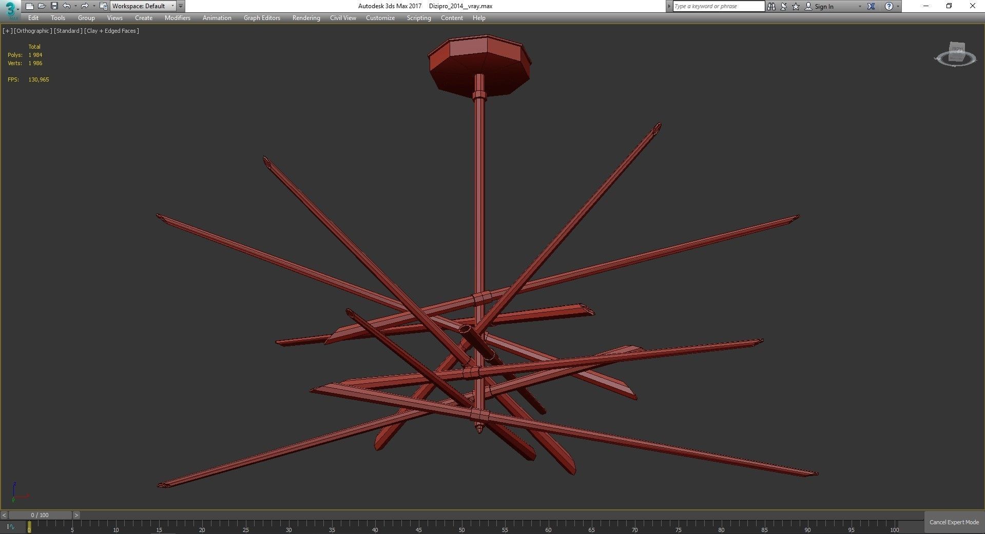 Chandeliers 3d models Collection 10 models Low-poly 3D model_17