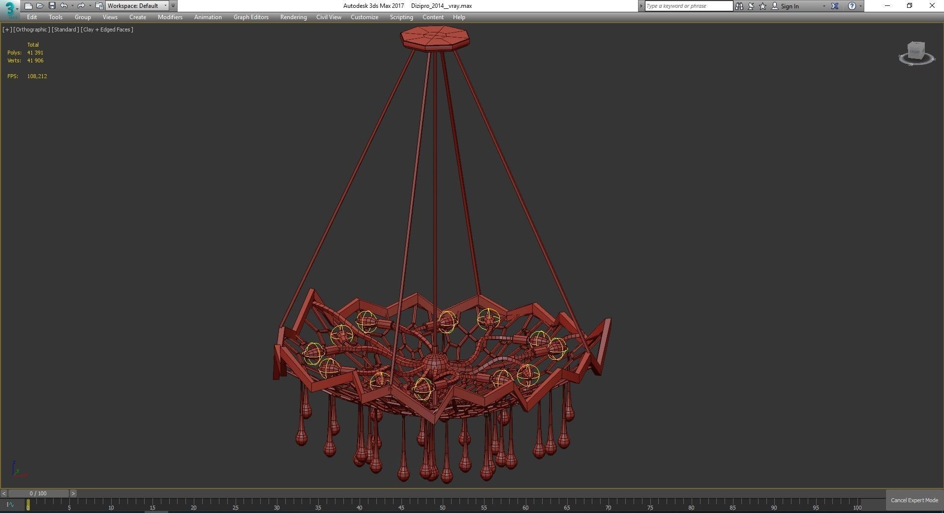 Chandeliers 3d models Collection 10 models Low-poly 3D model_1