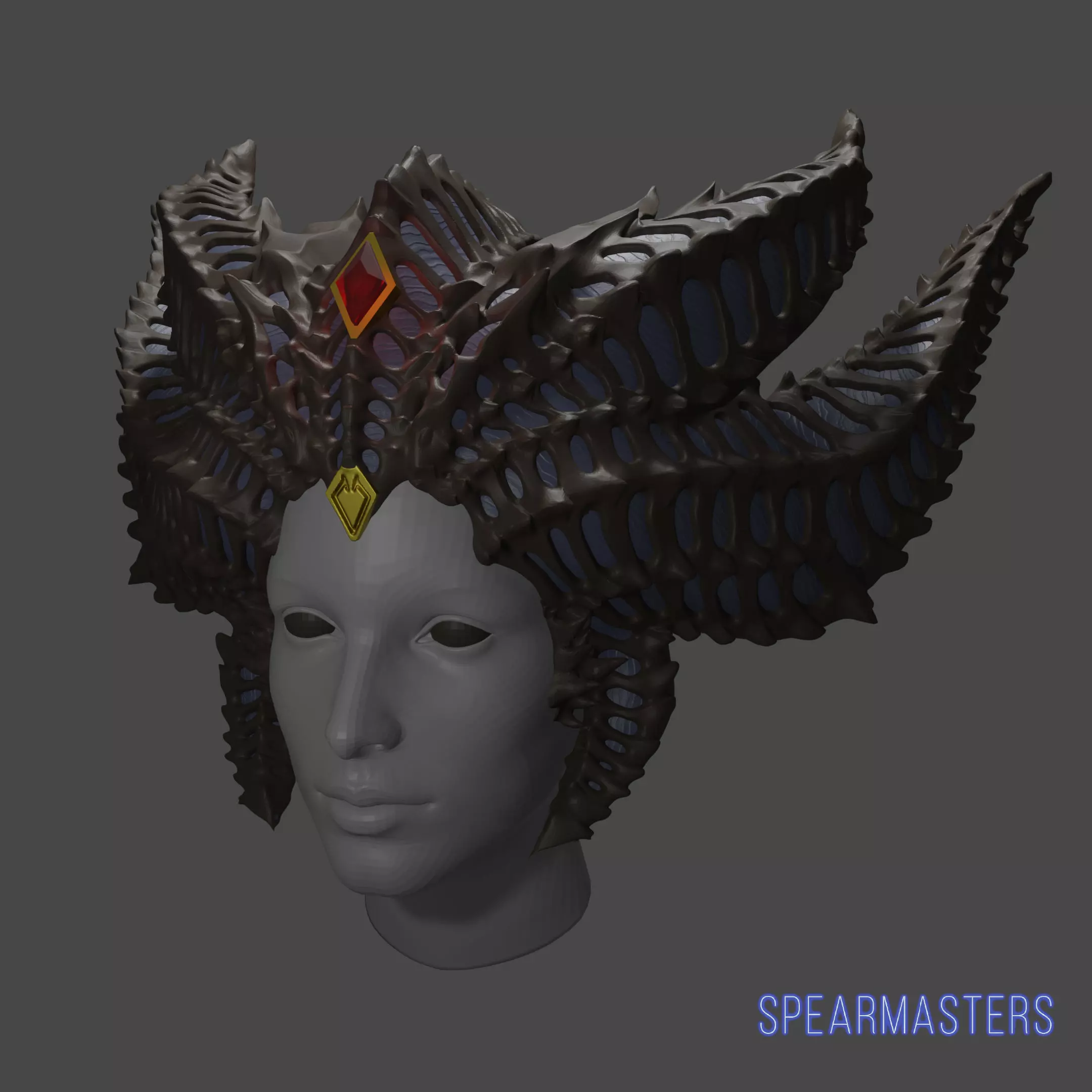 Diablo 4 Lilith Horns cosplay 3d model stl for printing 3D print model_0