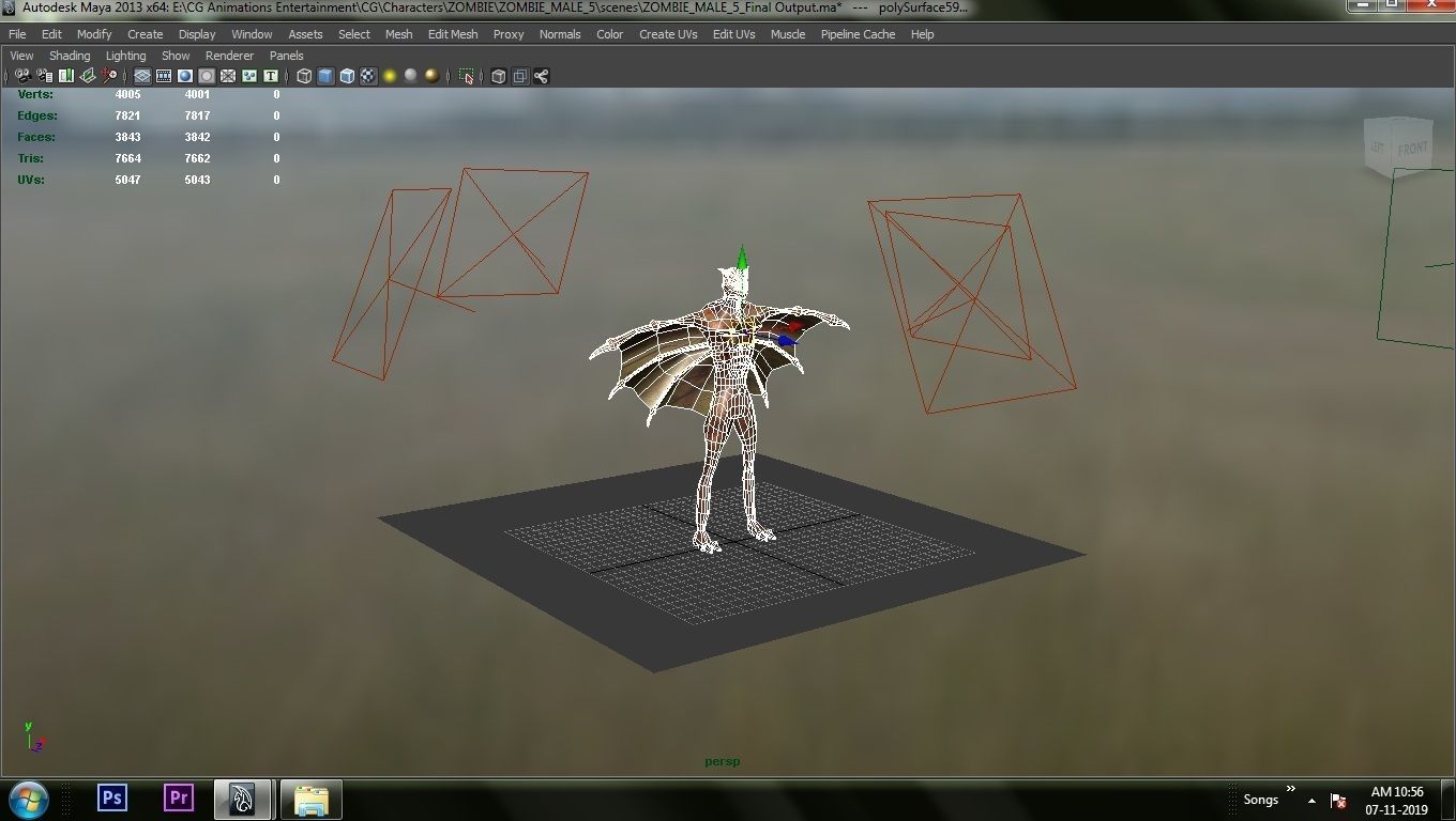 Zombie bat 3D model_13