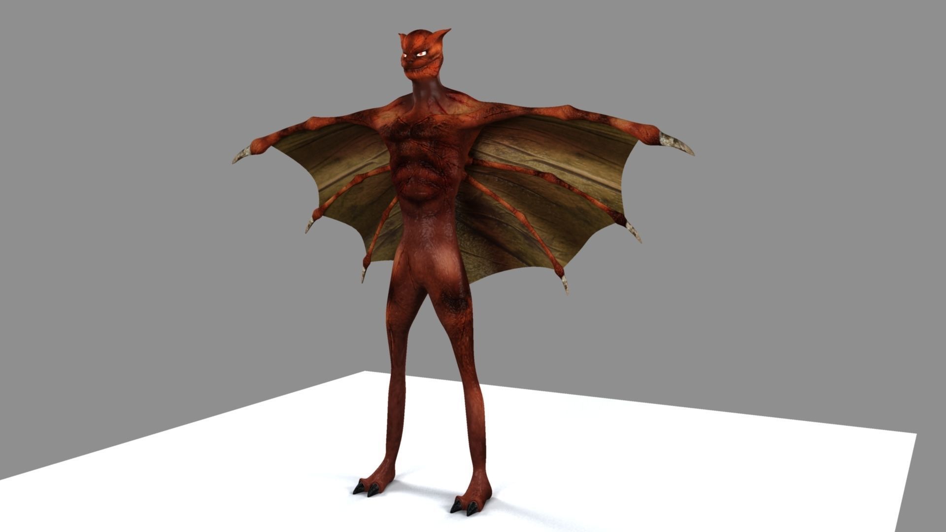 Zombie bat 3D model_2
