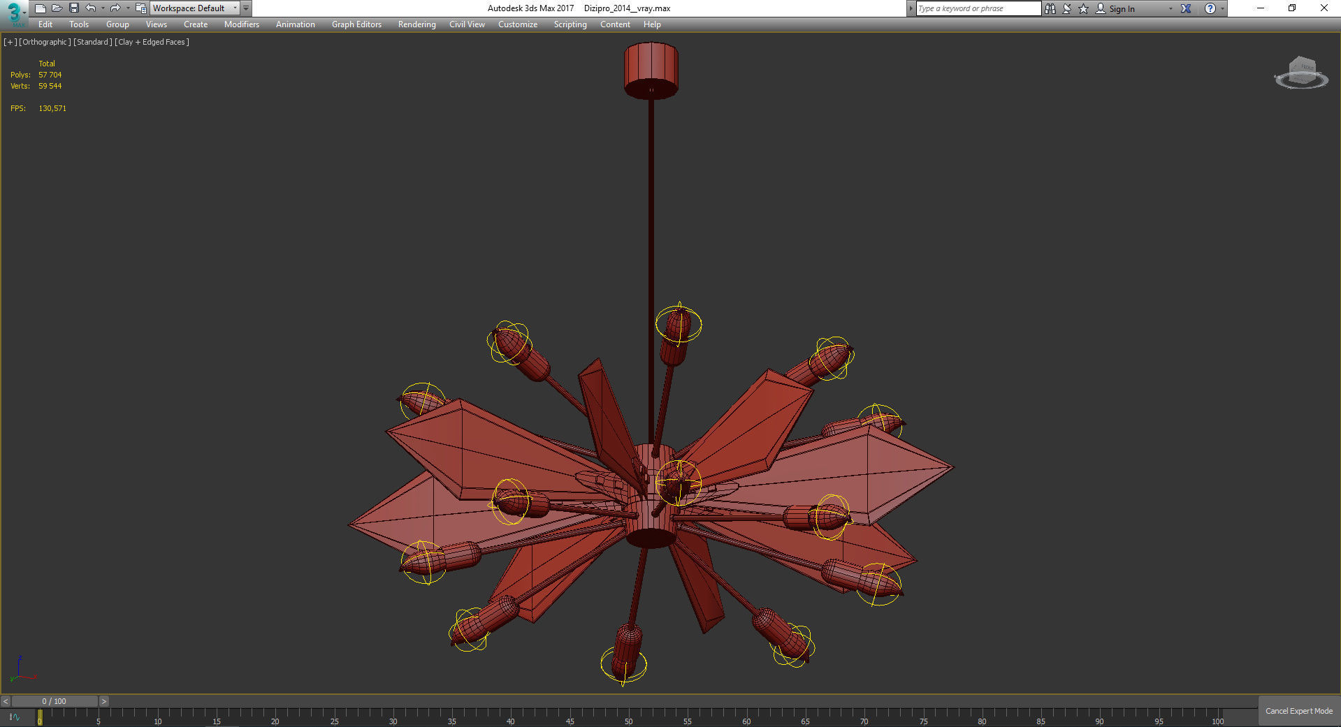 Chandeliers 3d models Collection 10 models Low-poly 3D model_24