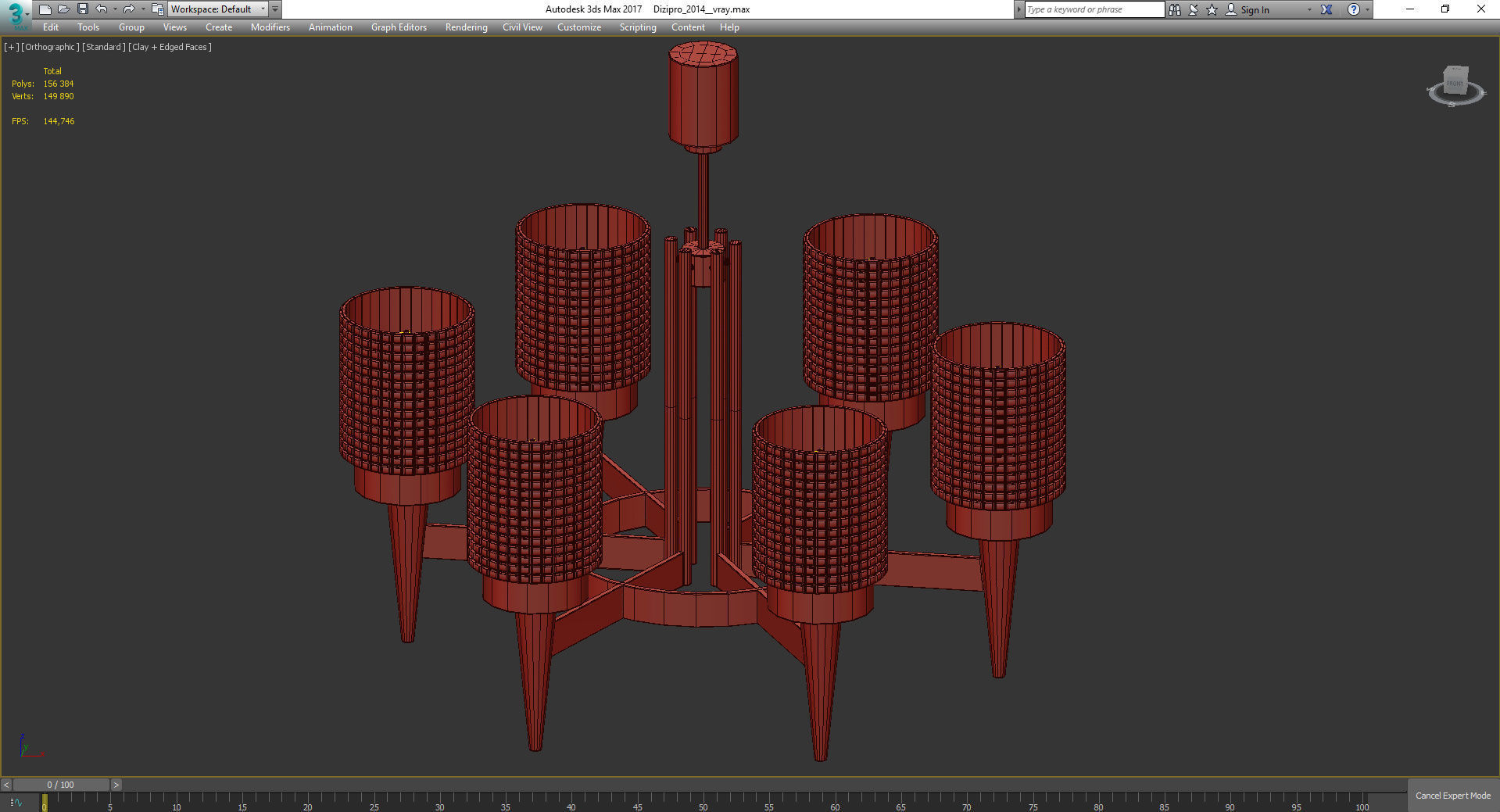 Chandeliers 3d models Collection 10 models Low-poly 3D model_39