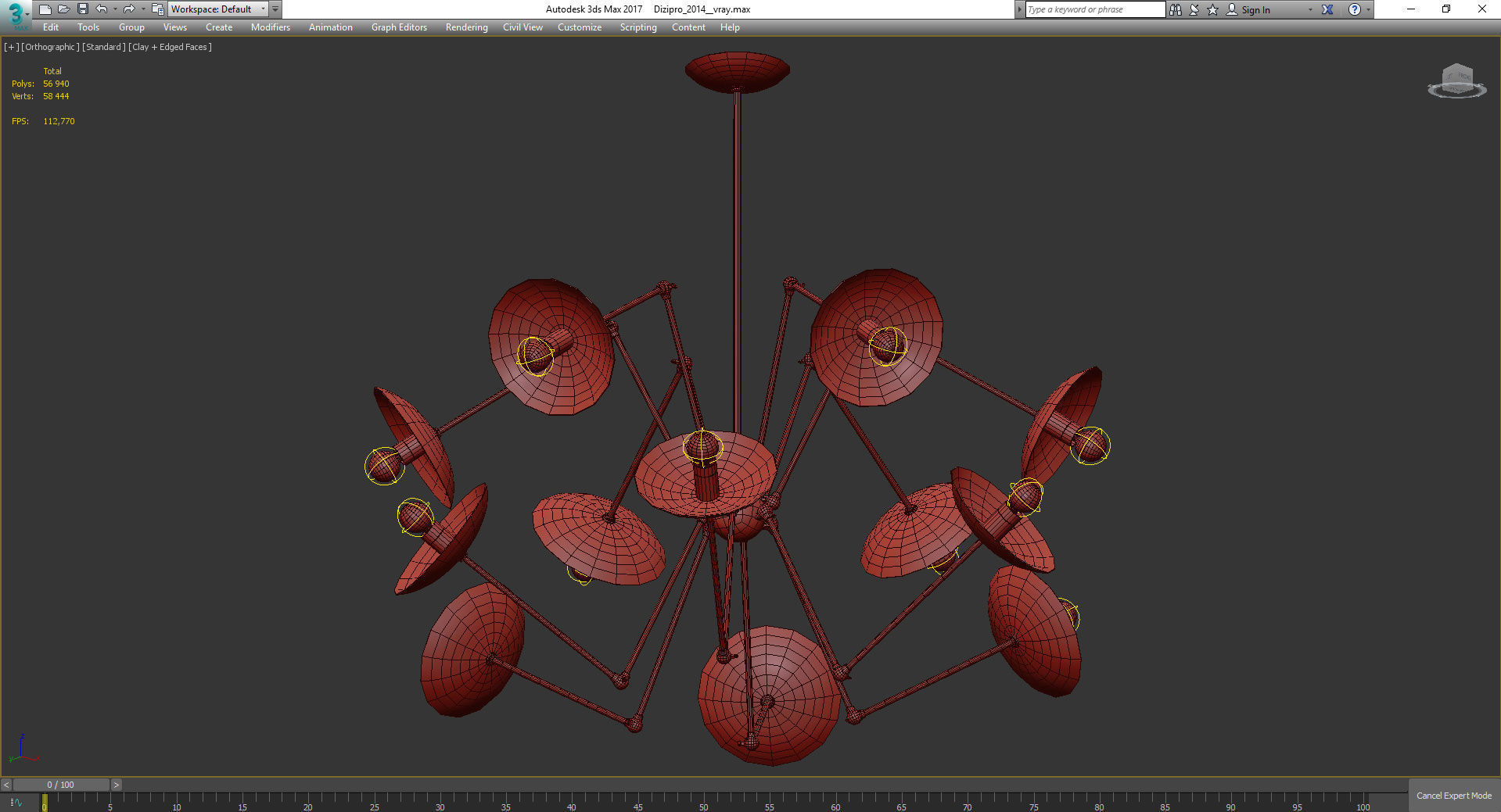 Chandeliers 3d models Collection 10 models Low-poly 3D model_31