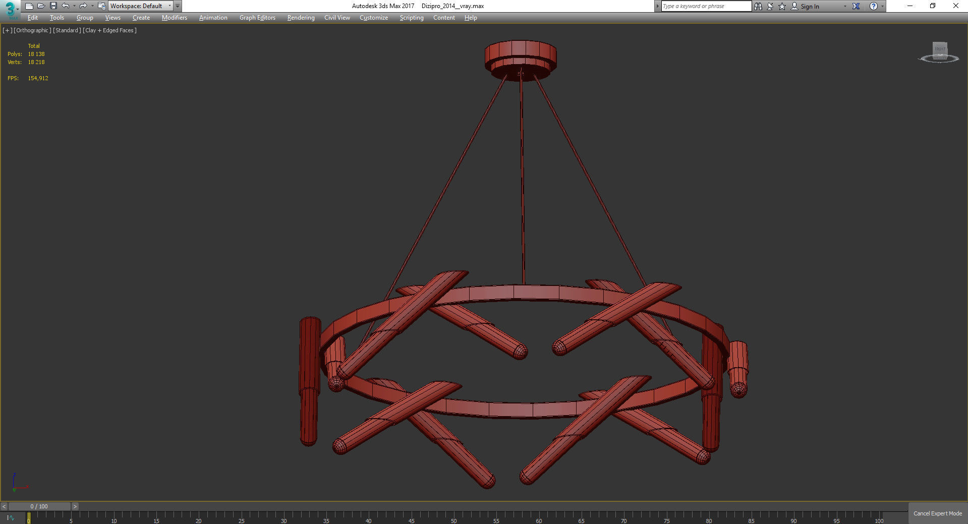 Chandeliers 3d models Collection 10 models Low-poly 3D model_43