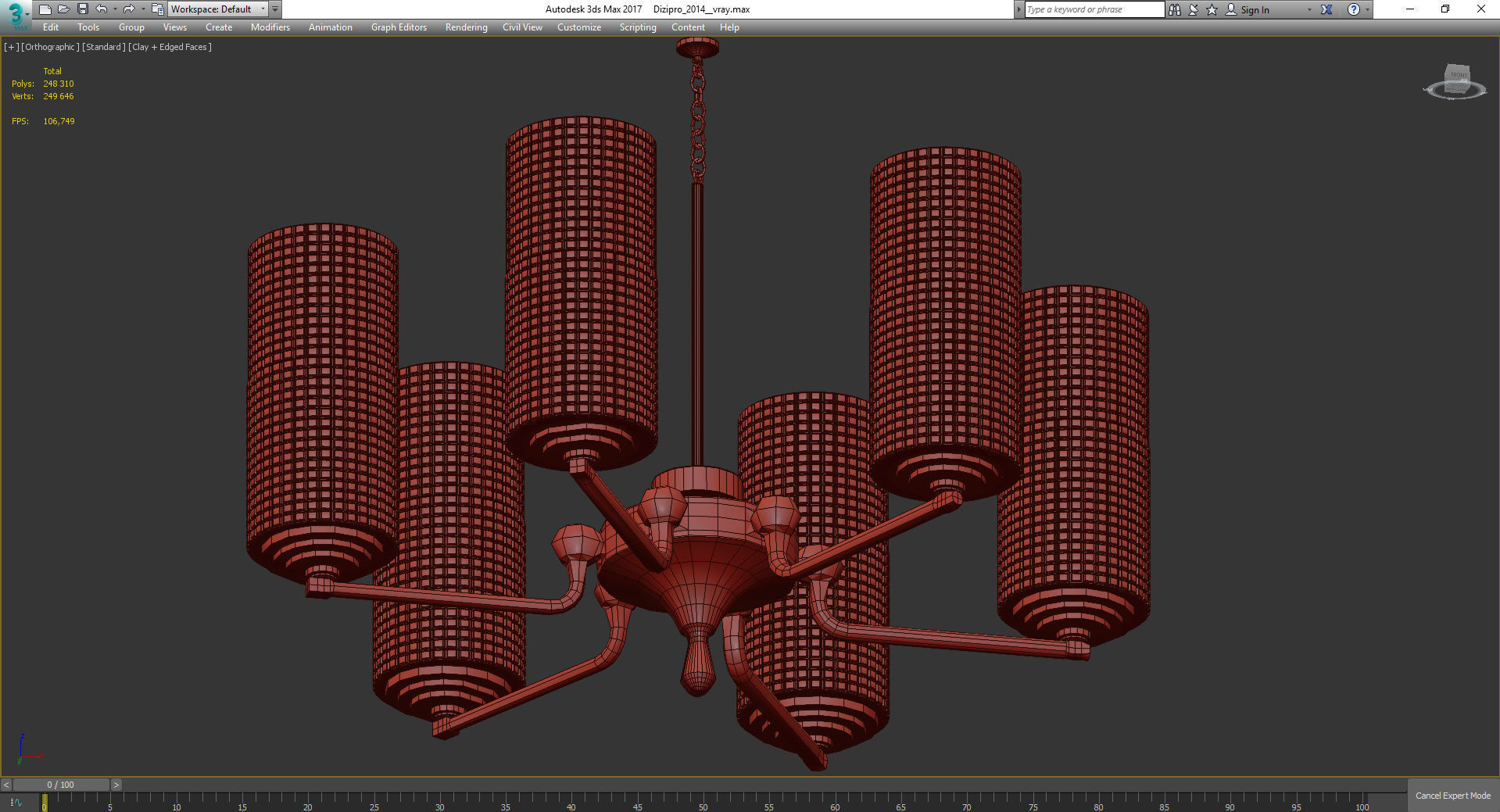 Chandeliers 3d models Collection 10 models Low-poly 3D model_4