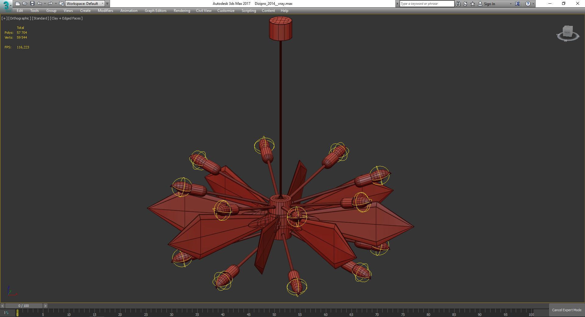 Chandeliers 3d models Collection 10 models Low-poly 3D model_23