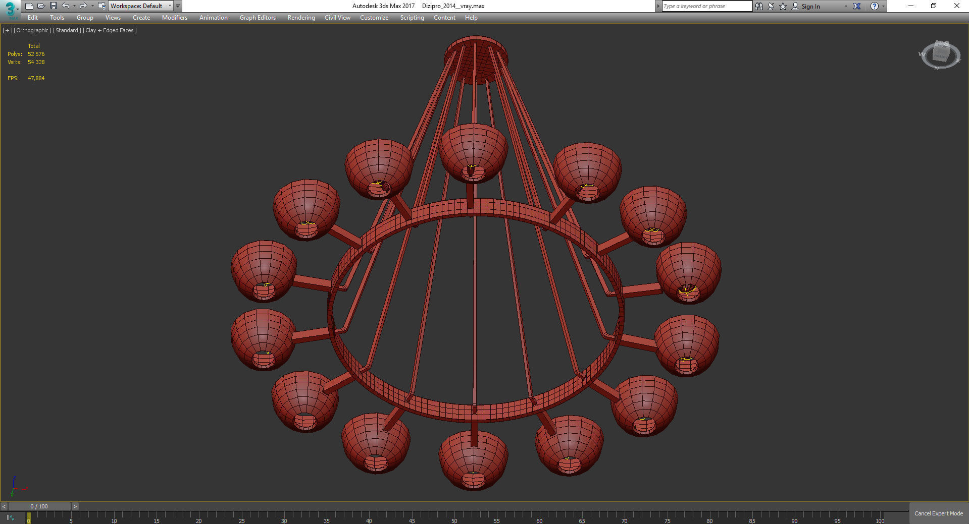 Chandeliers 3d models Collection 10 models Low-poly 3D model_14