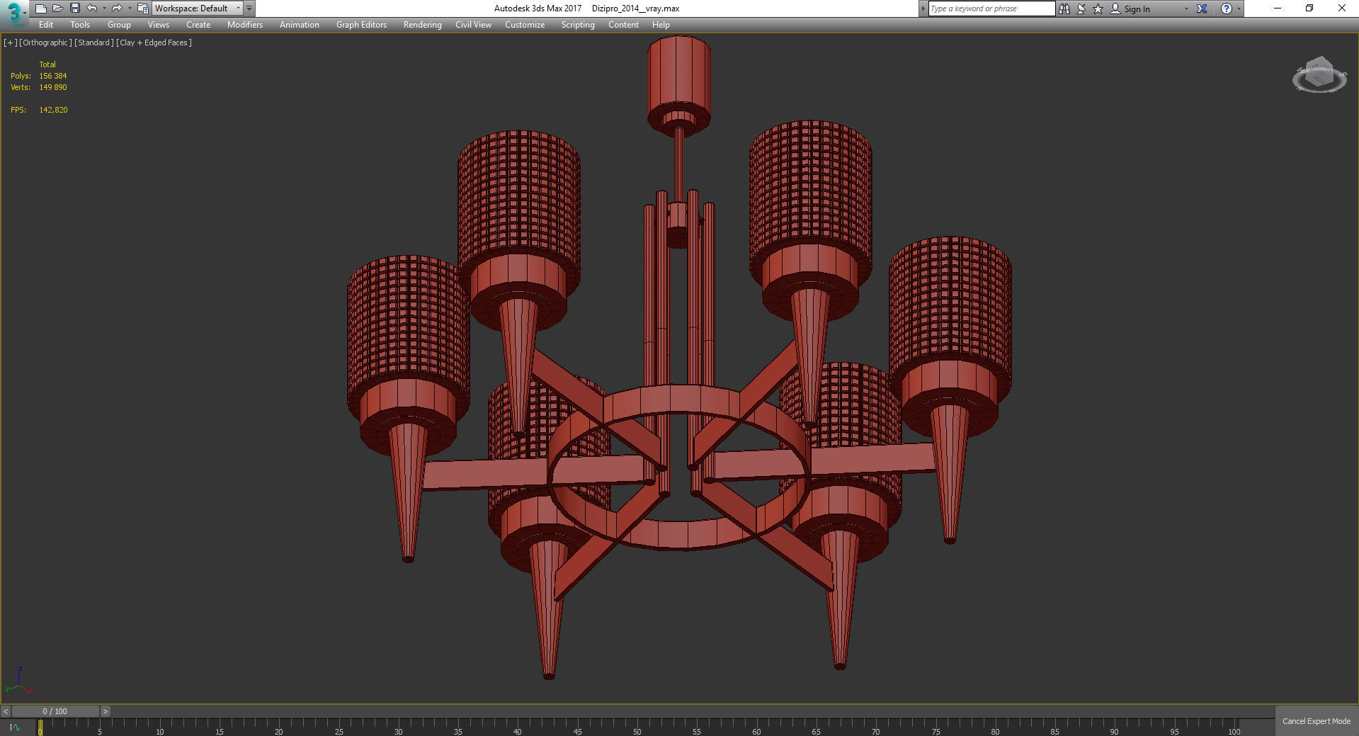 Chandeliers 3d models Collection 10 models Low-poly 3D model_40