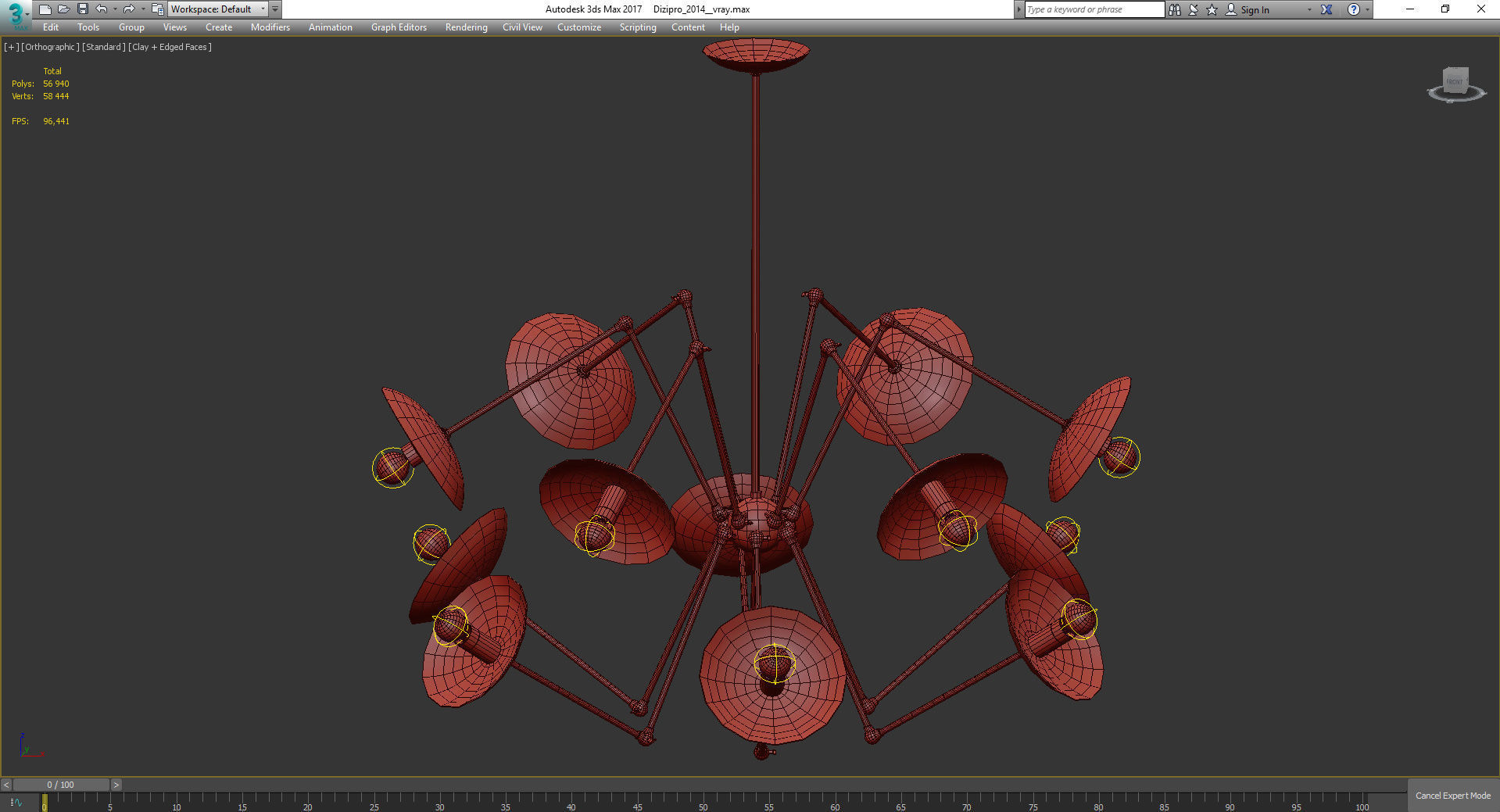 Chandeliers 3d models Collection 10 models Low-poly 3D model_35