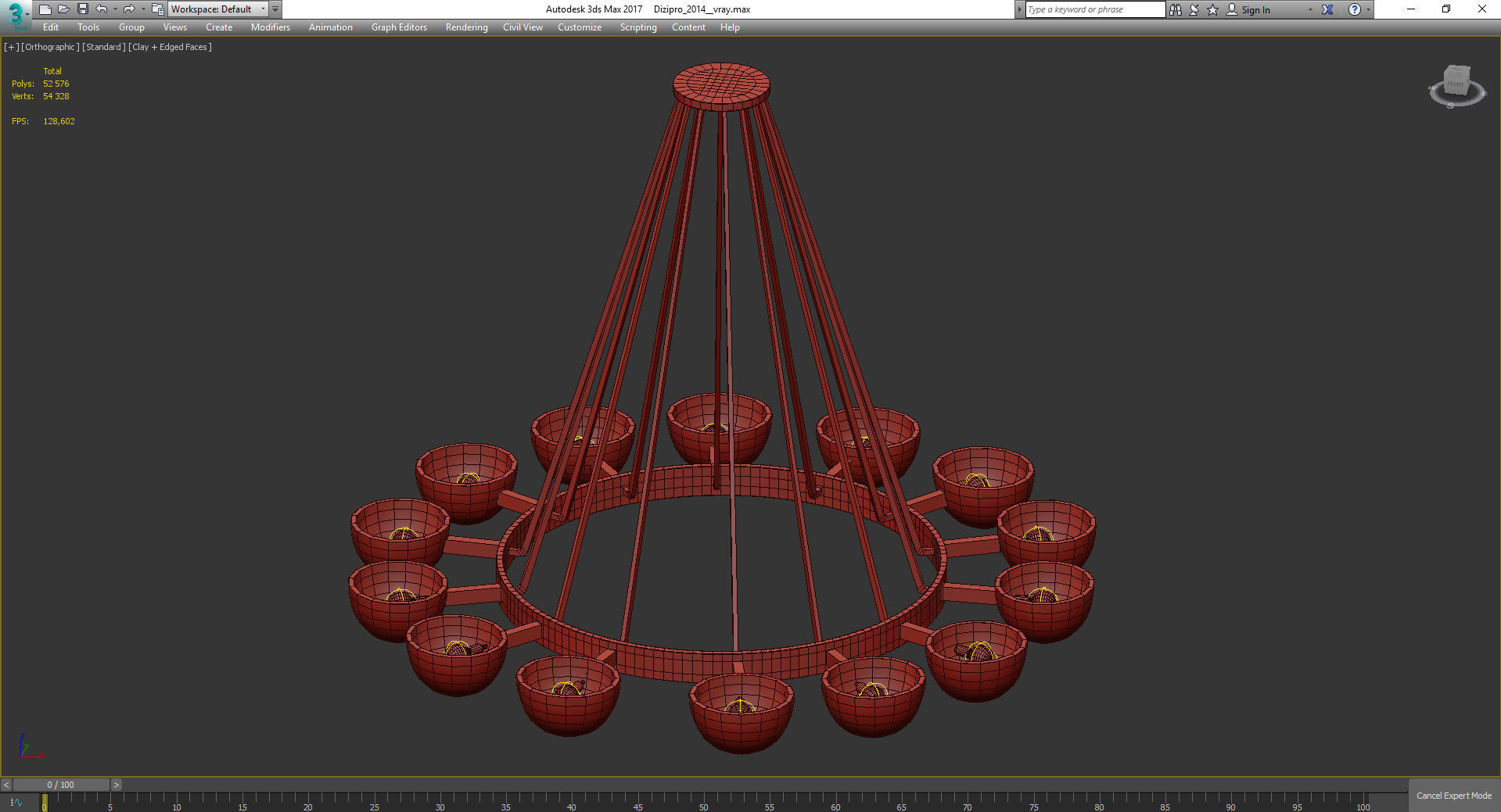 Chandeliers 3d models Collection 10 models Low-poly 3D model_13