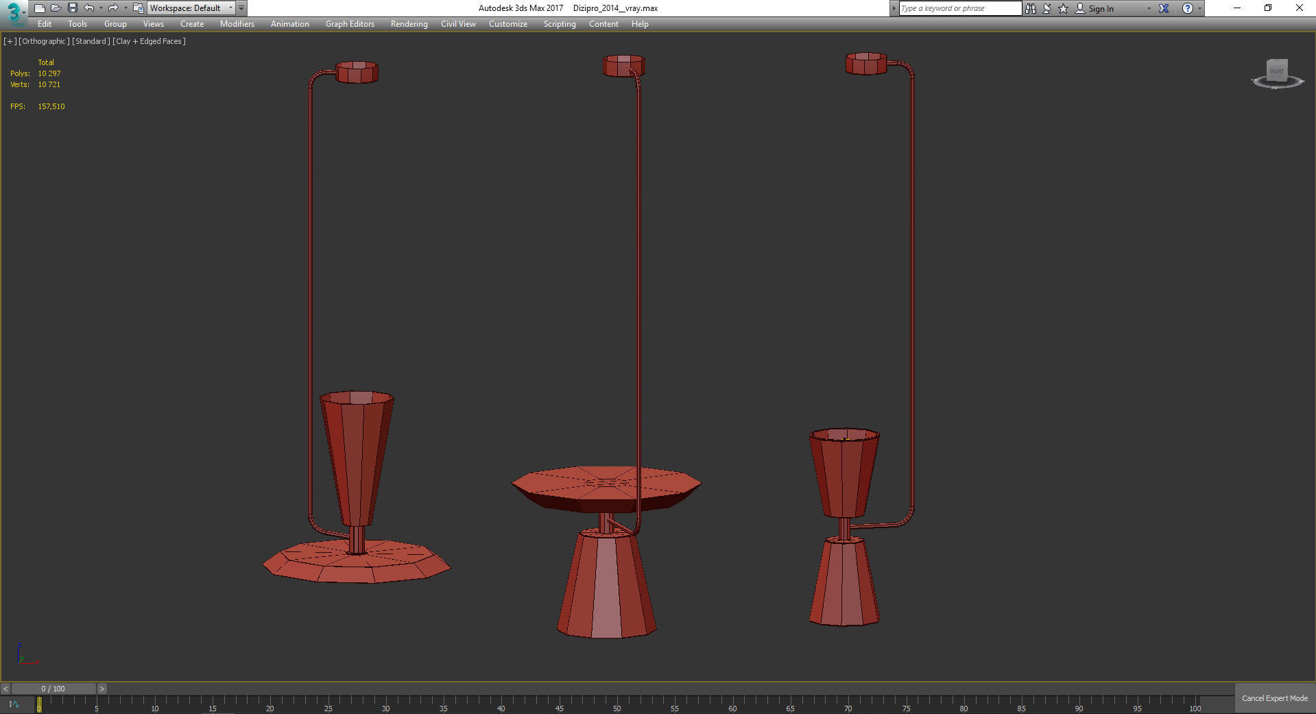 Chandeliers 3d models Collection 10 models Low-poly 3D model_33