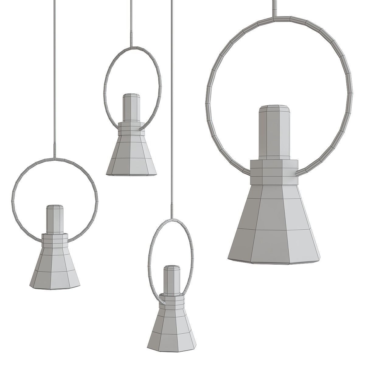 Chandeliers 3d models Collection 10 models Low-poly 3D model_49