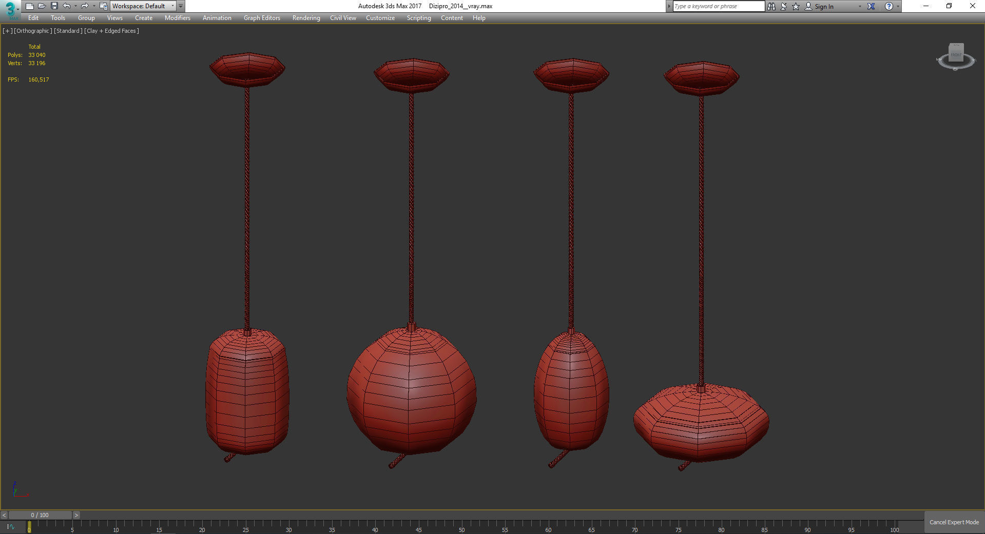 Chandeliers 3d models Collection 10 models Low-poly 3D model_21