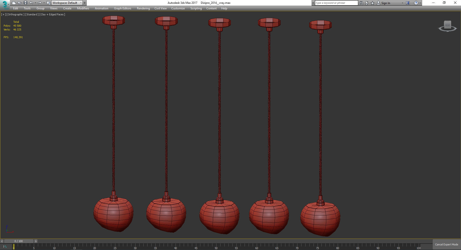 Chandeliers 3d models Collection 10 models Low-poly 3D model_28