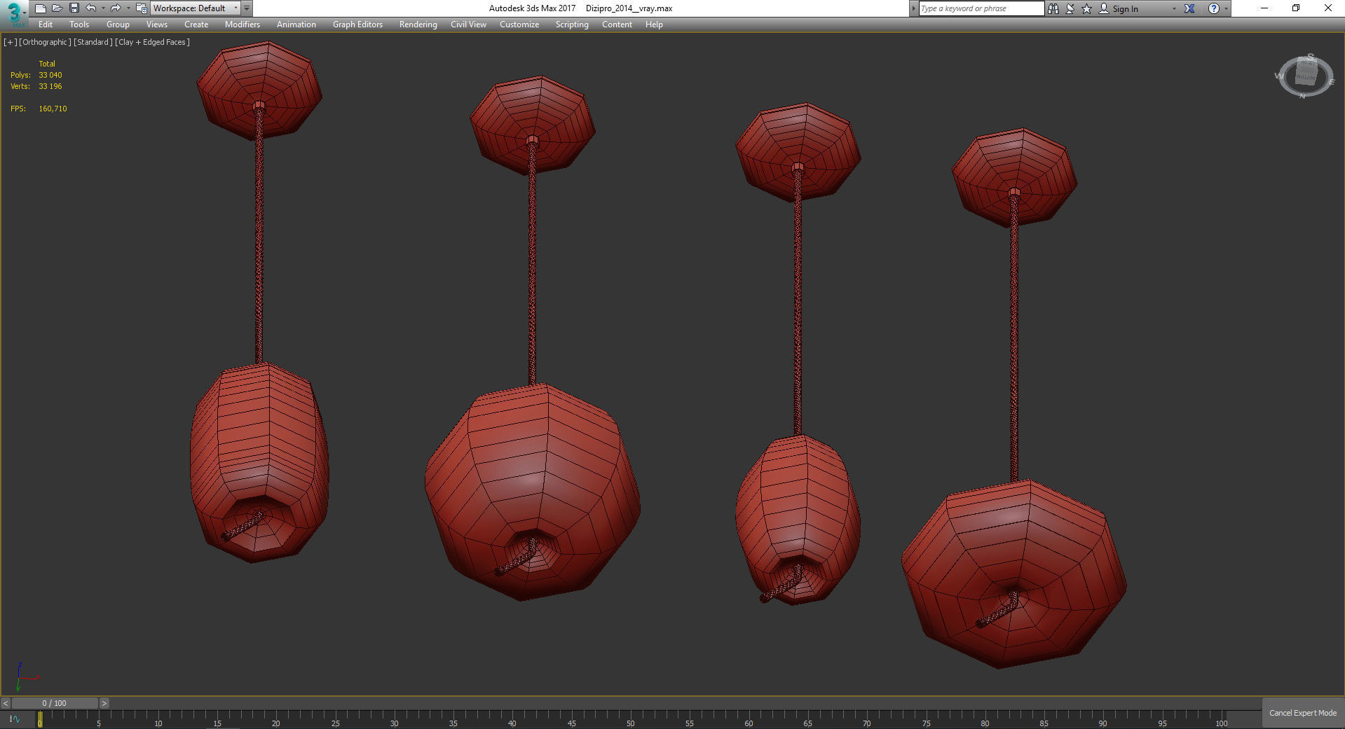 Chandeliers 3d models Collection 10 models Low-poly 3D model_22