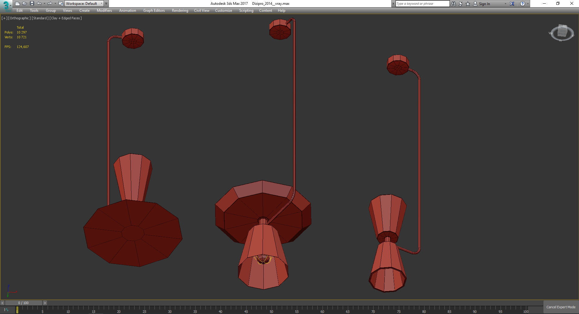 Chandeliers 3d models Collection 10 models Low-poly 3D model_35