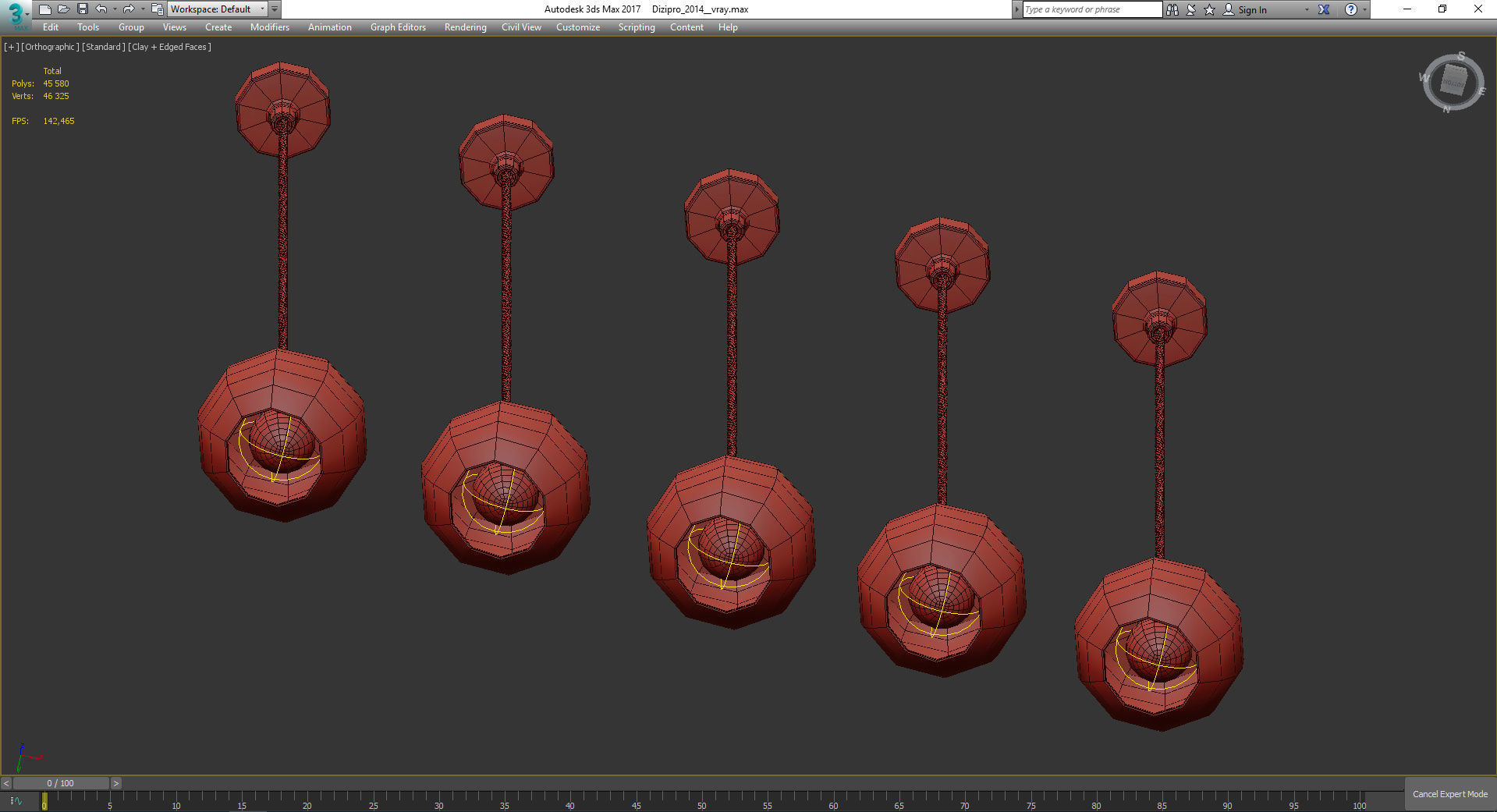 Chandeliers 3d models Collection 10 models Low-poly 3D model_30