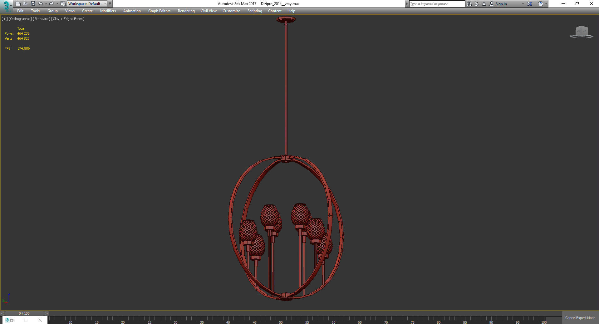 Chandeliers 3d models Collection 10 models Low-poly 3D model_44