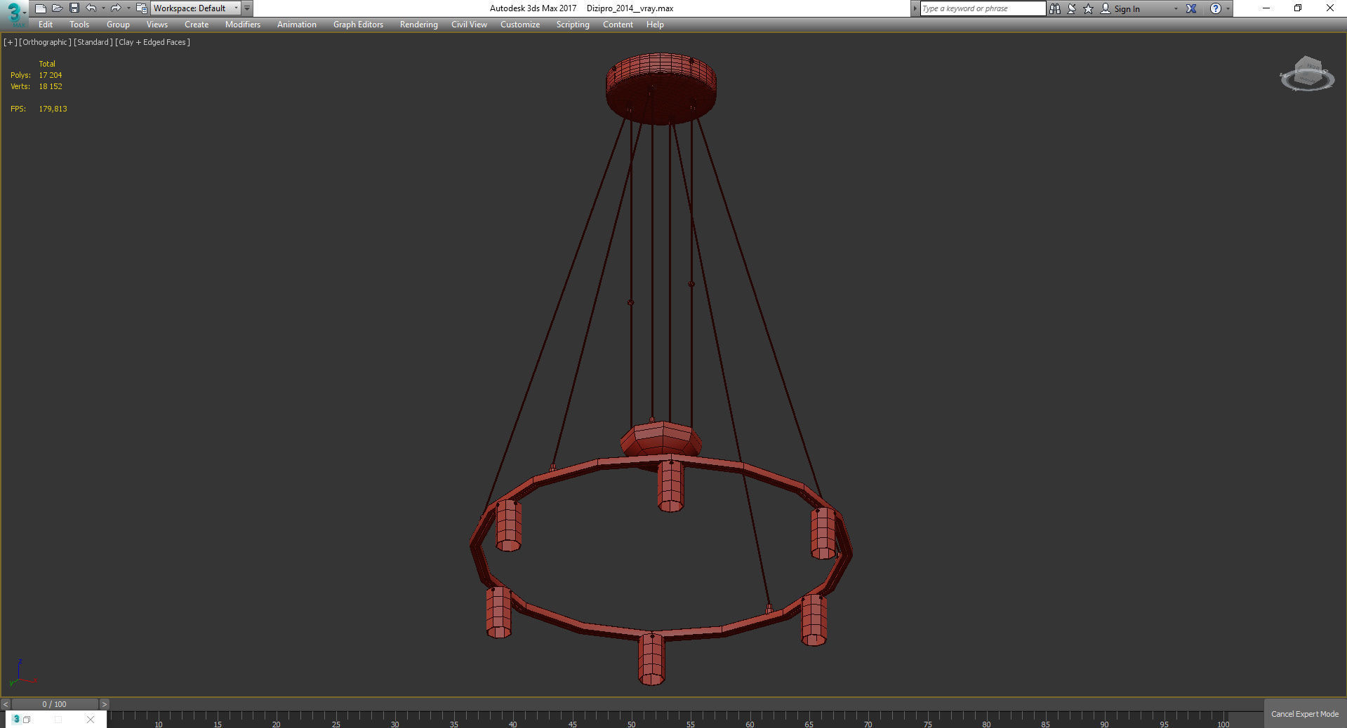 Chandeliers 3d models Collection 10 models Low-poly 3D model_19