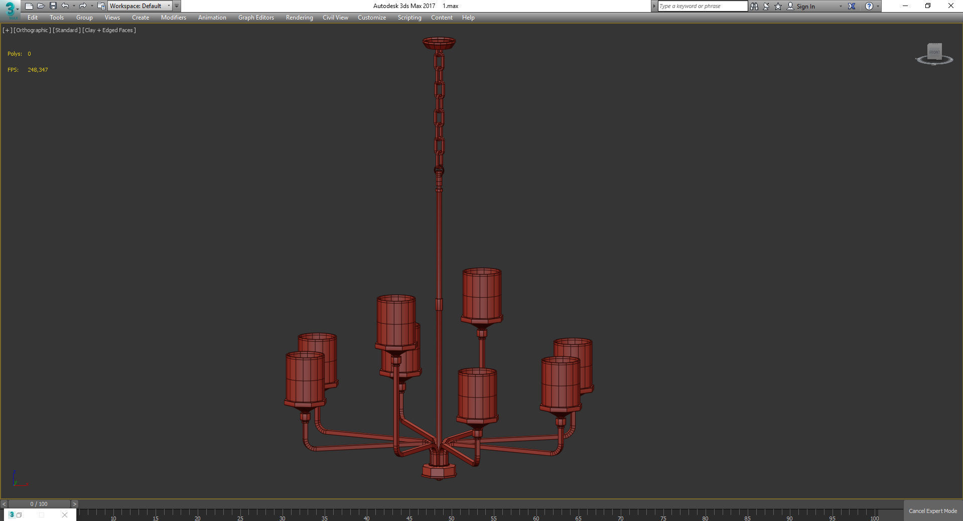 Chandeliers 3d models Collection 10 models Low-poly 3D model_8