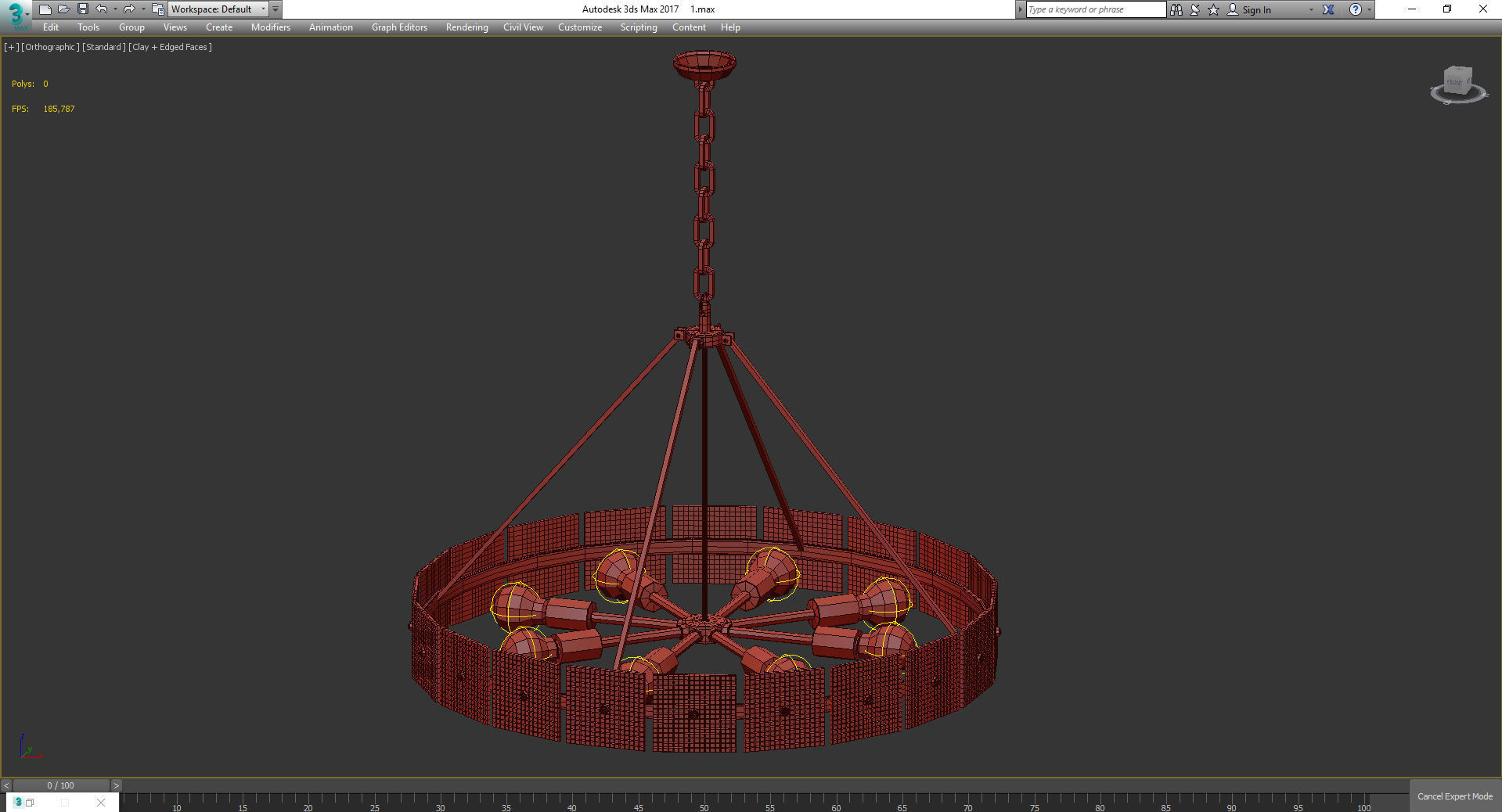 Chandeliers 3d models Collection 10 models Low-poly 3D model_14