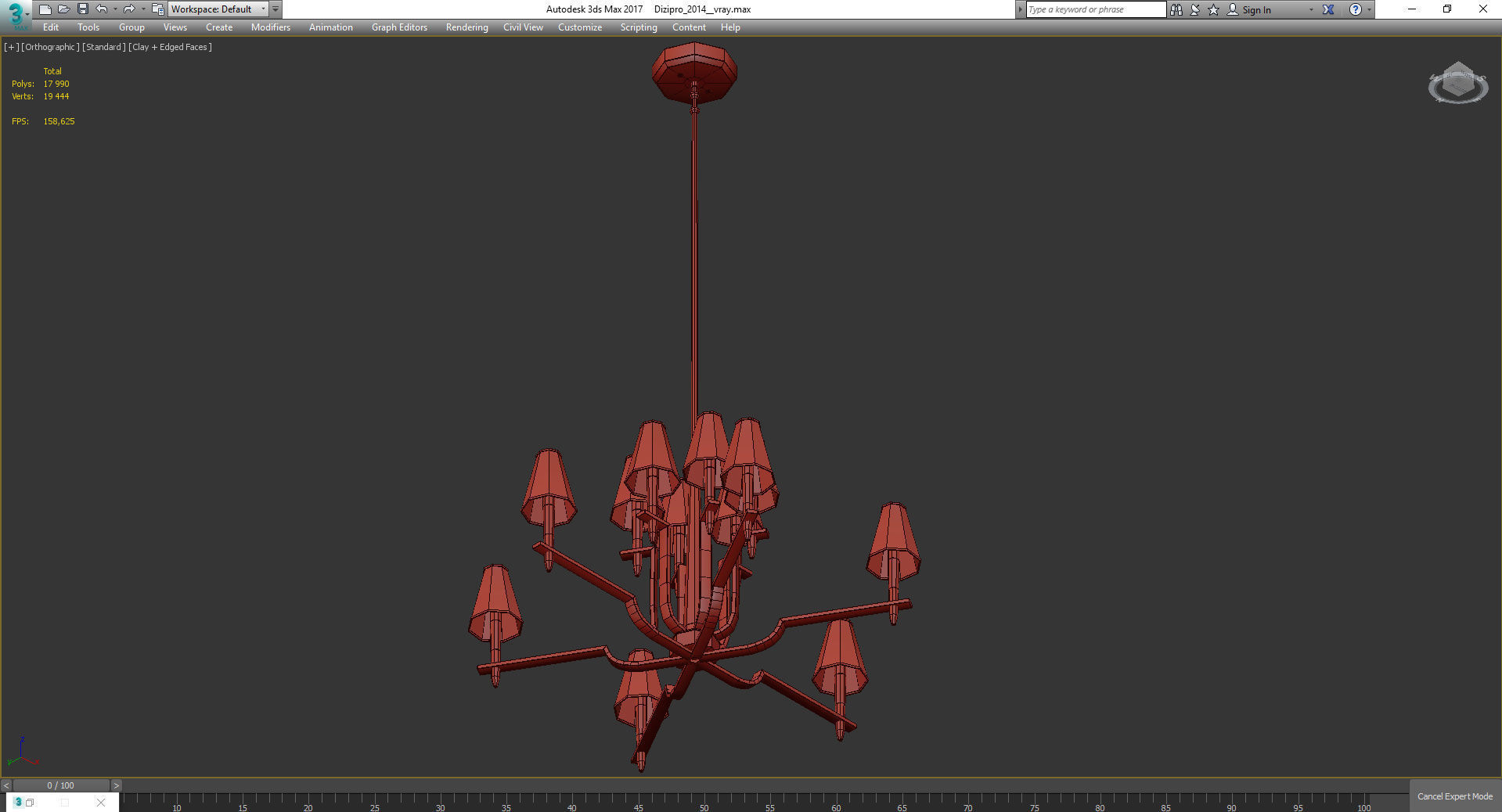 Chandeliers 3d models Collection 10 models Low-poly 3D model_39