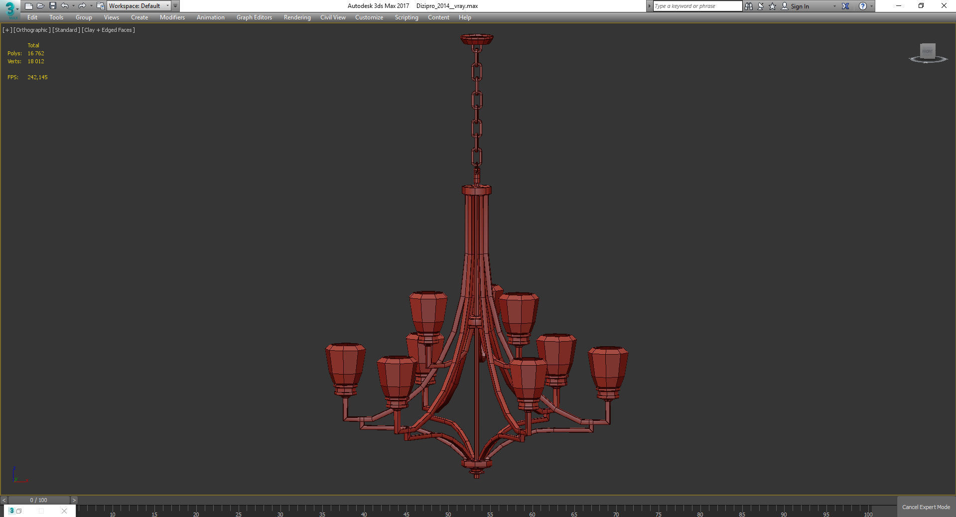 Chandeliers 3d models Collection 10 models Low-poly 3D model_4