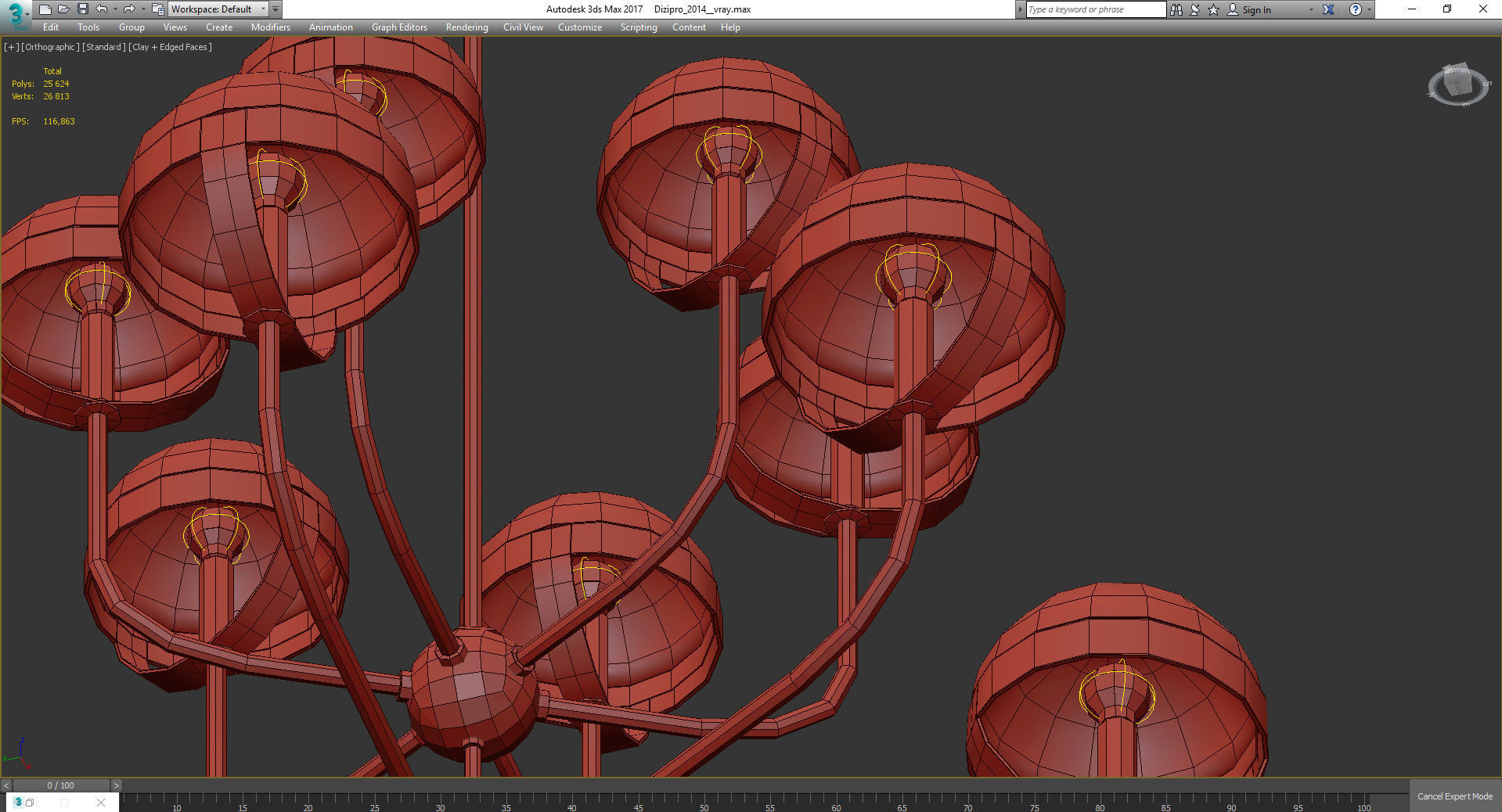 Chandeliers 3d models Collection 10 models Low-poly 3D model_49