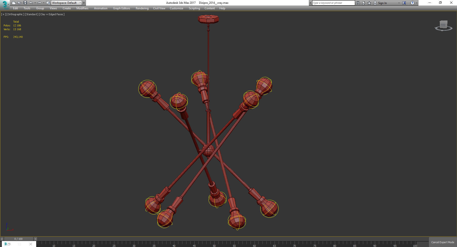 Chandeliers 3d models Collection 10 models Low-poly 3D model_28