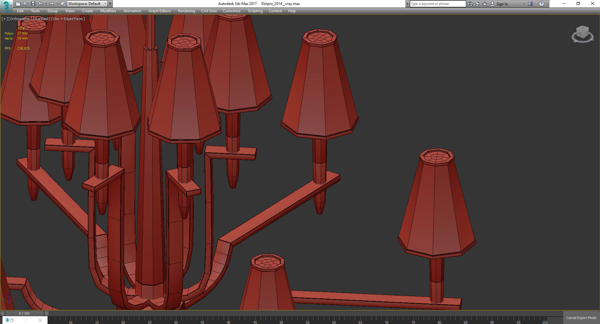 Chandeliers 3d models Collection 10 models Low-poly 3D model_40