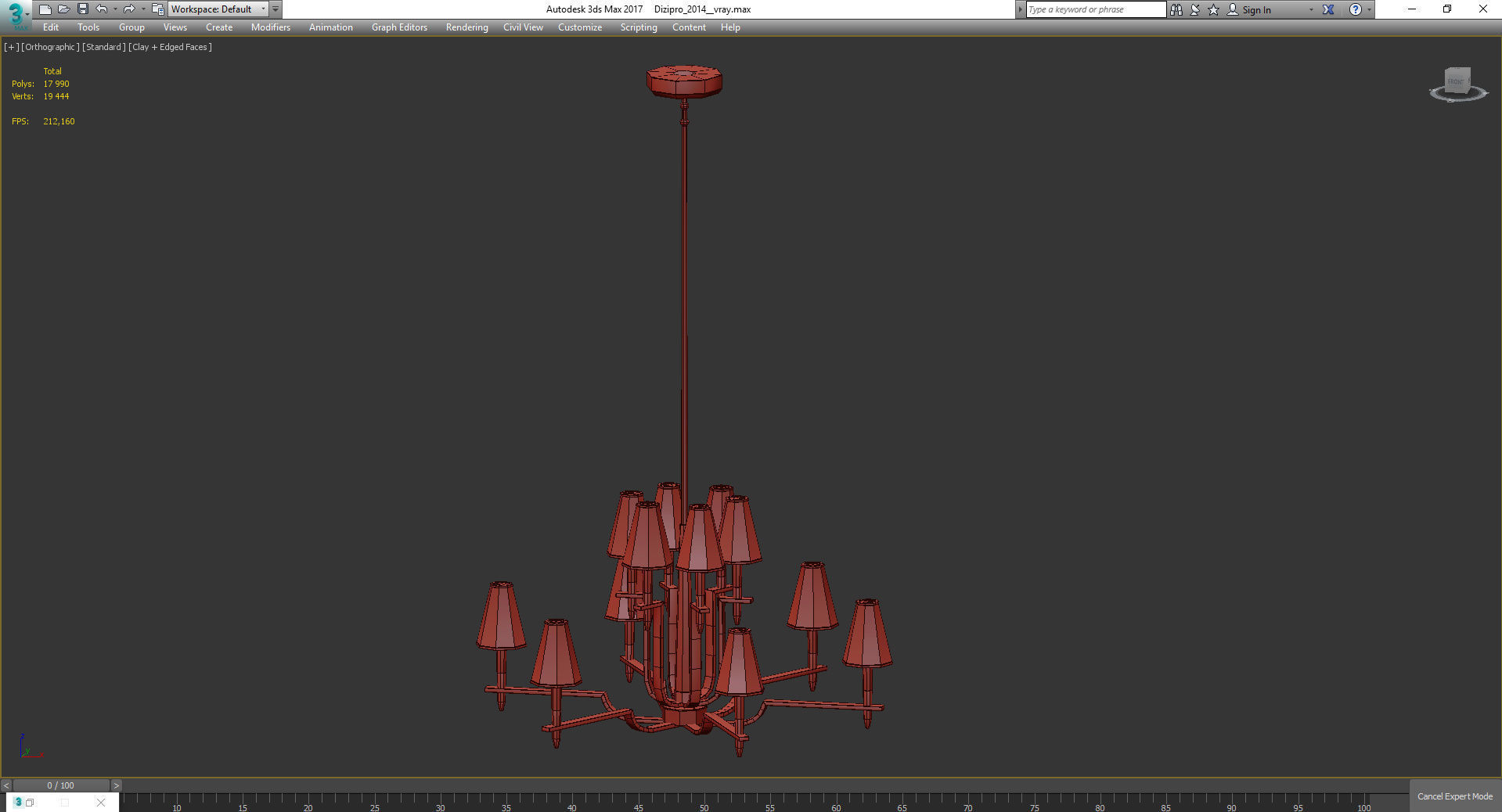 Chandeliers 3d models Collection 10 models Low-poly 3D model_38