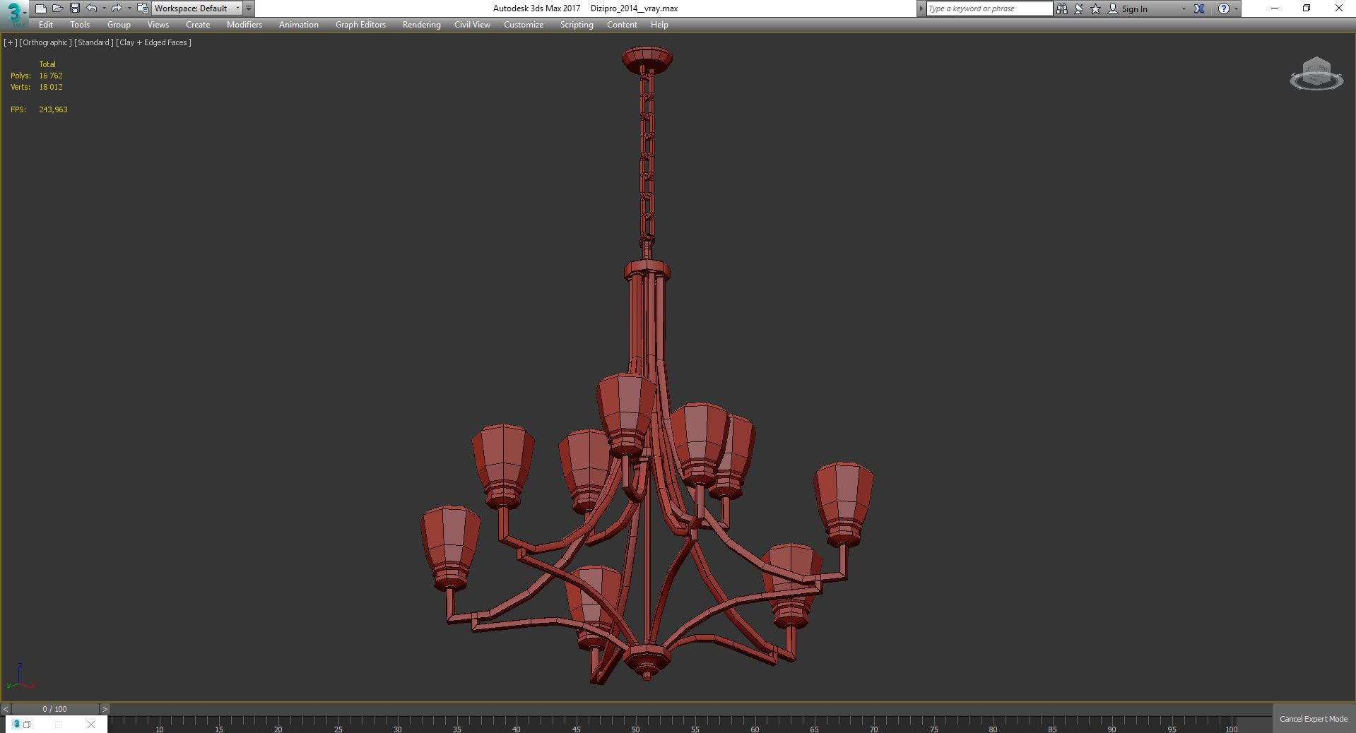 Chandeliers 3d models Collection 10 models Low-poly 3D model_5