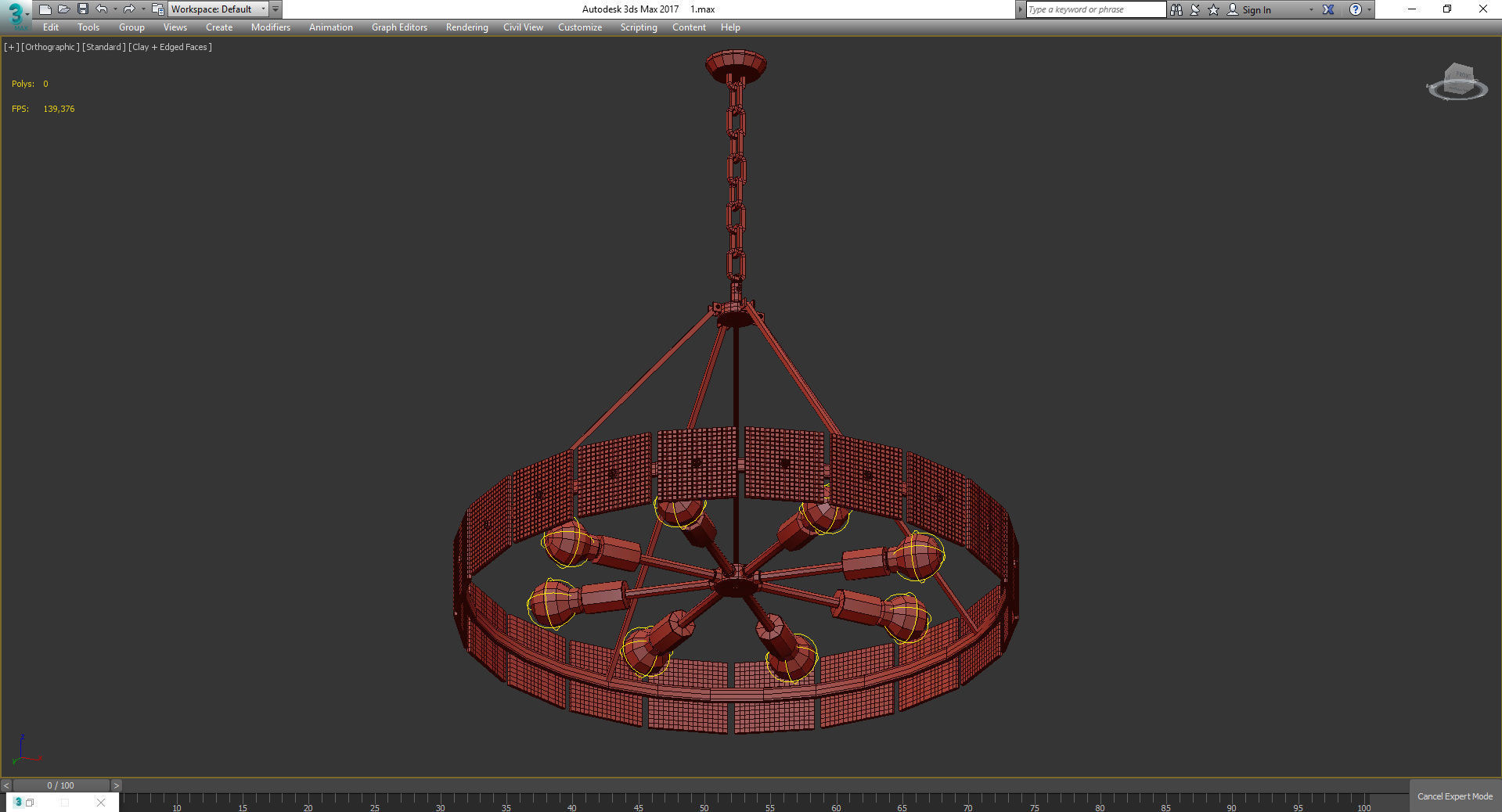 Chandeliers 3d models Collection 10 models Low-poly 3D model_15