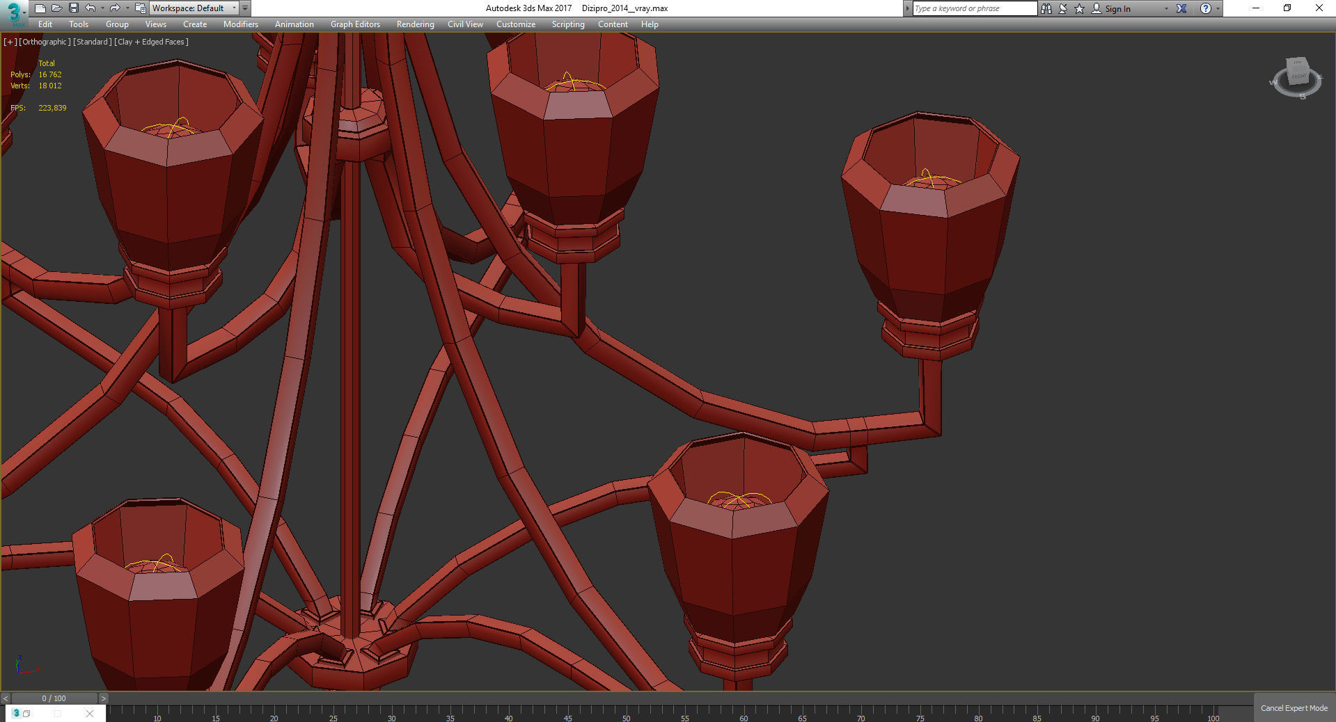 Chandeliers 3d models Collection 10 models Low-poly 3D model_1